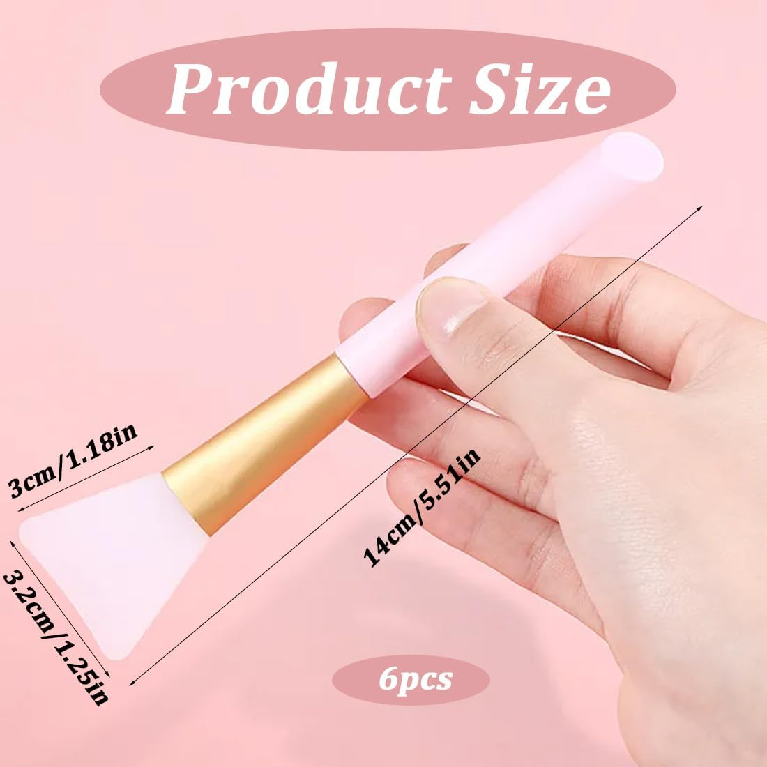 Pack of 6 Mask Brush, Face Mask Applicator, Silicone Face Mask Brush, Brush for Masks, for Face Mud, Clay Mask, DIY Modelling Mask, Body Lotion image number 5