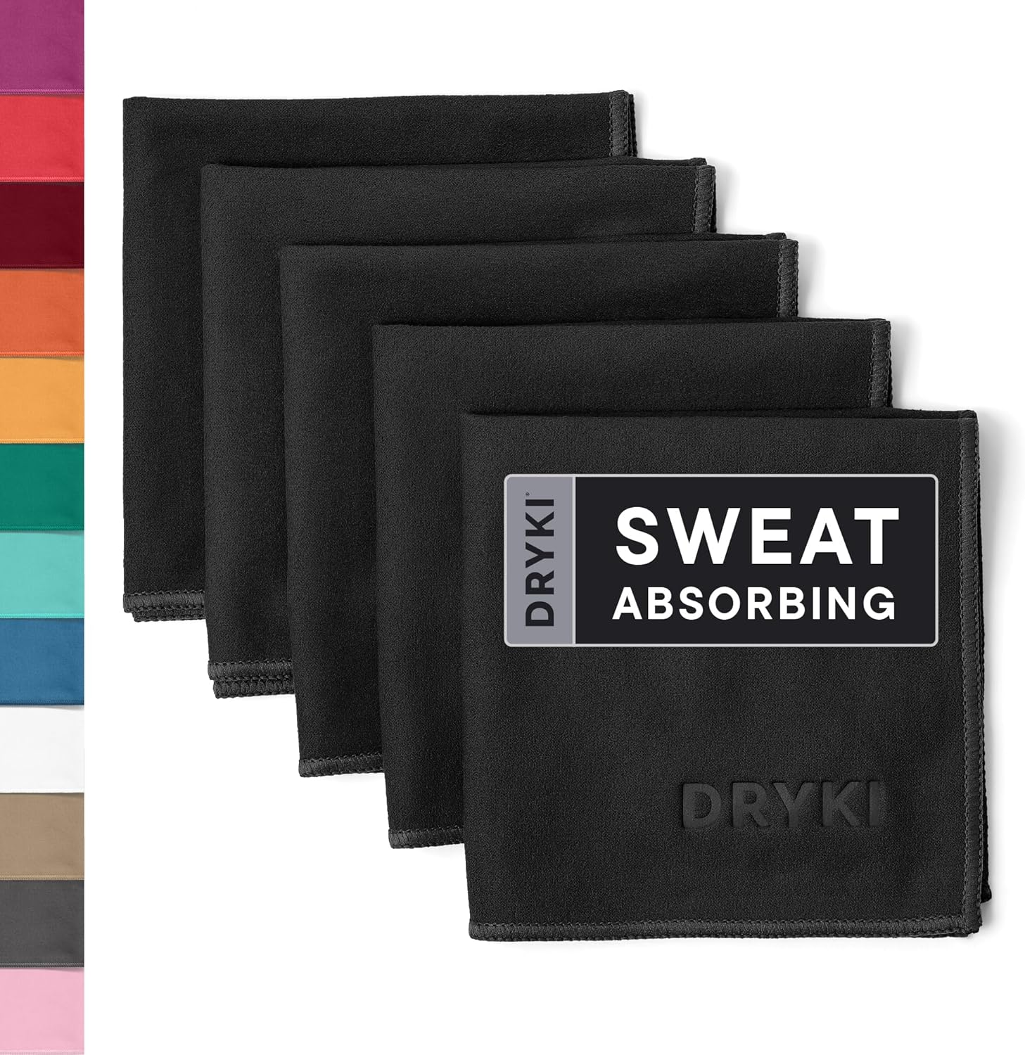 Sweat Absorbing HANDKERCHIEFS - Sport Microfiber for Wicking Sweat from Hands, Face, Body - 5 Pack image number 6