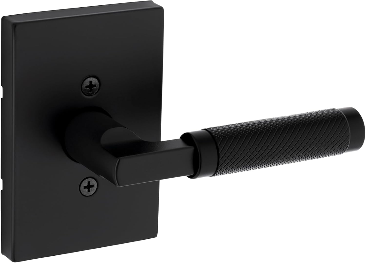 Kwikset Prava Interior Passage Door Knurled Handle, Lever for Closet and Hallway Doors, Reversible Non-Locking Handle Lever, Satin Nickel, with Microban Protection