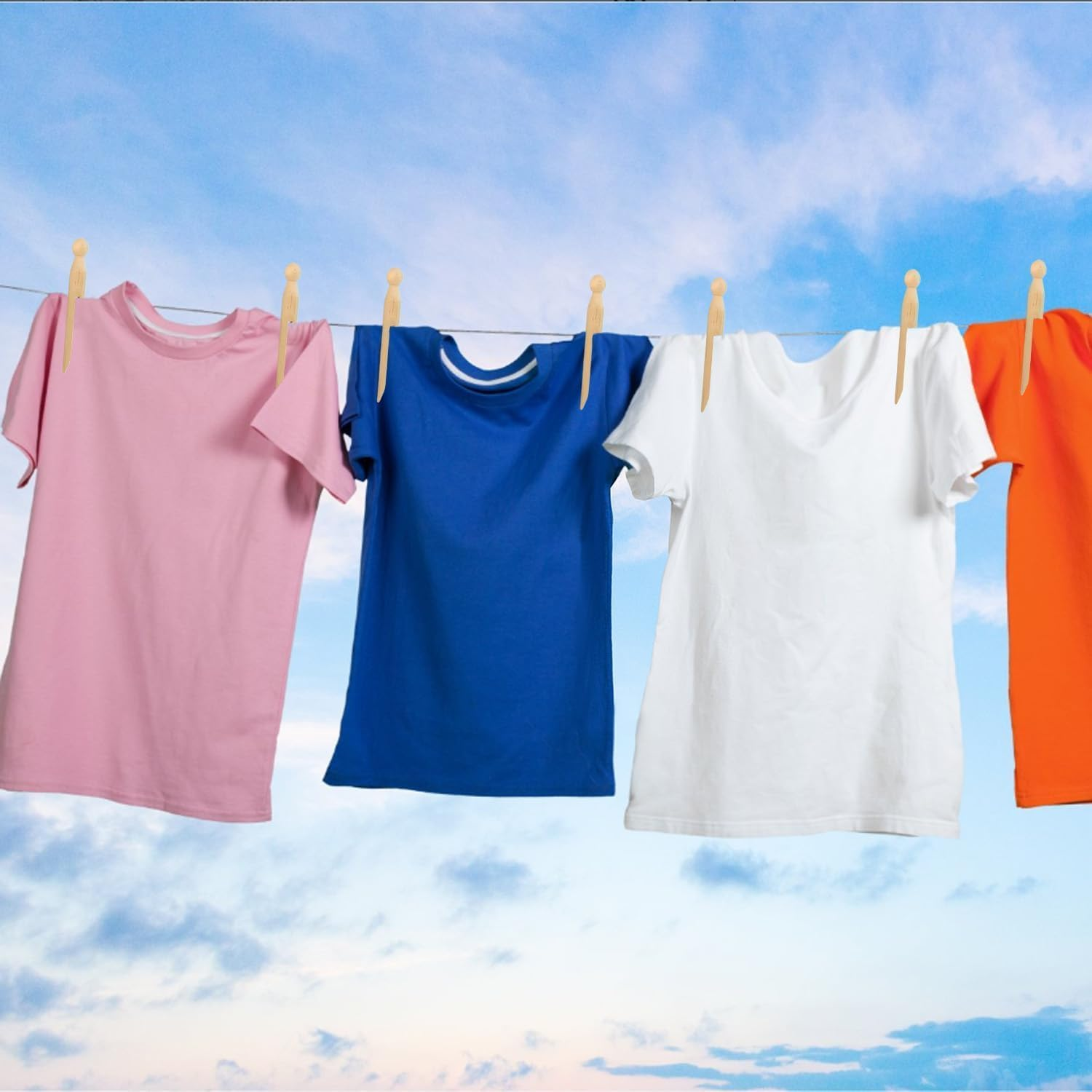 Lexziuo 10PCS Wooden Clothespin Dolls - Unpainted DIY Craft Peg Dolls for Wedding Cake Toppers, Baby Showers, Unique Home Decor & Keepsakes image number 5