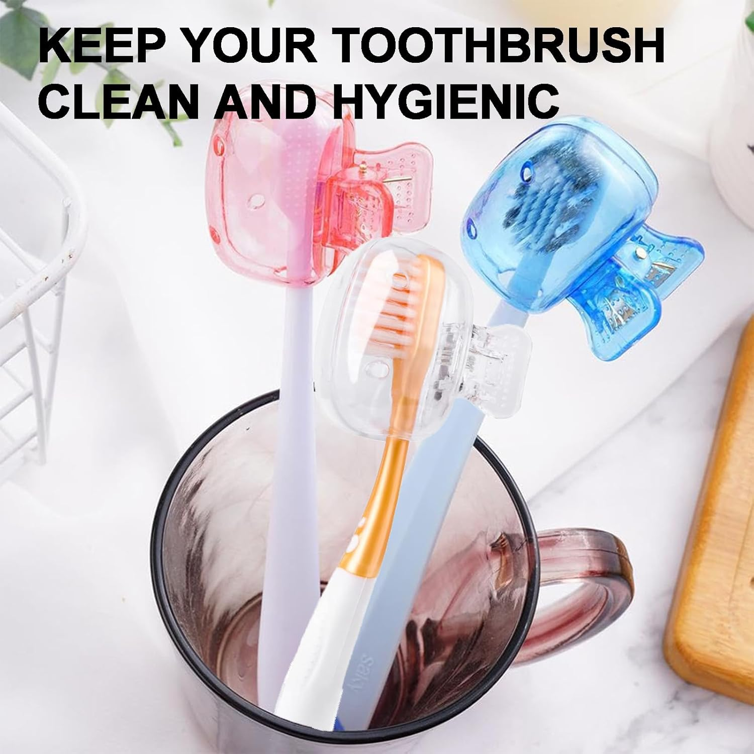 10Pcs Toothbrush Covers, Toothbrush Head Cover, Portable Durable Toothbrush Cover Clip with Manual and Electric Toothbrush, Toothbrush Covers Head Cap for Home Travel Bathroom School Camping image number 5