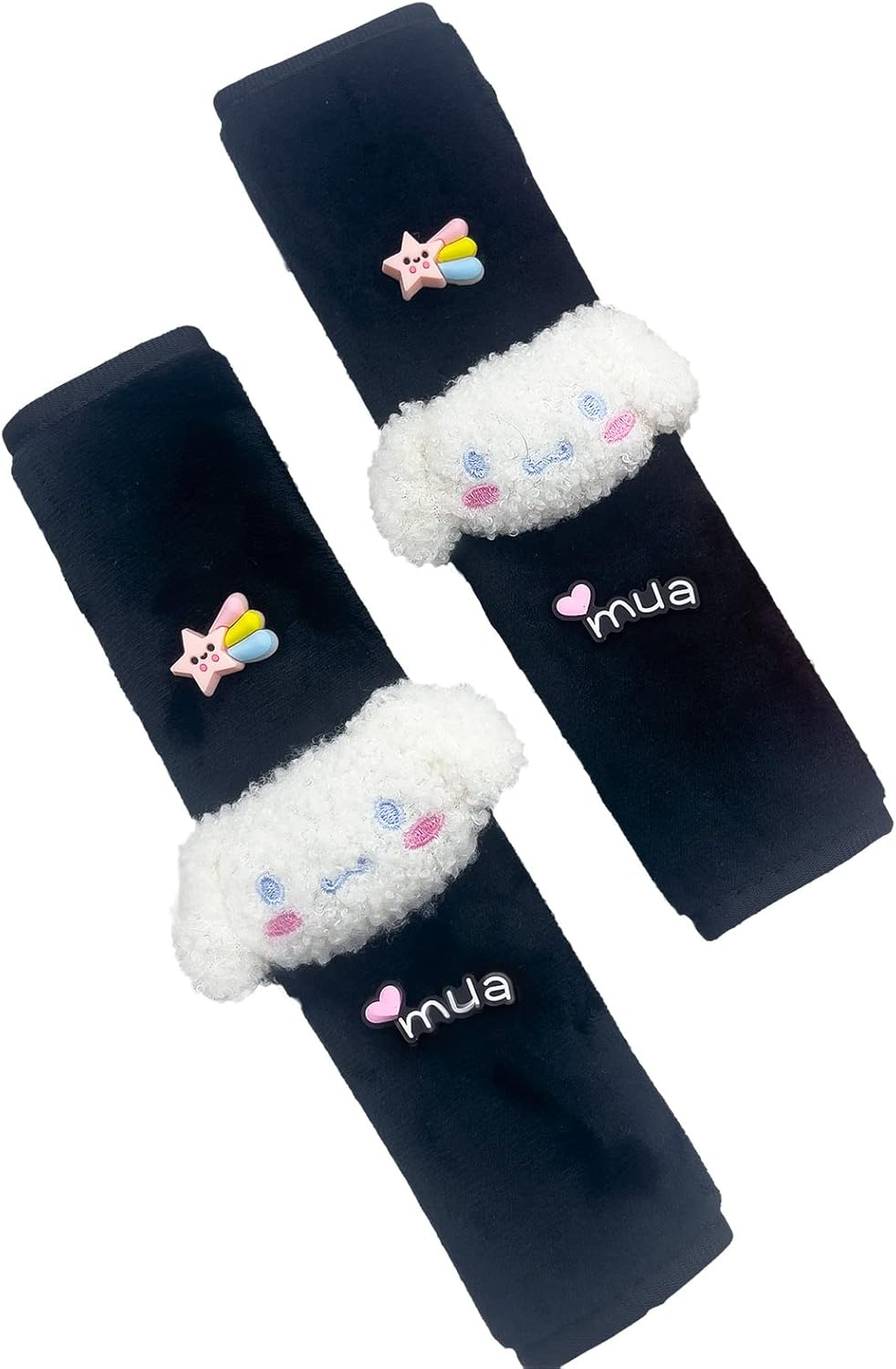 Kawaii Car Seat Belt Strap Cover, Cute 2 Pieces Set Anime Seat Strap Neck Protector Car Decorations for Women