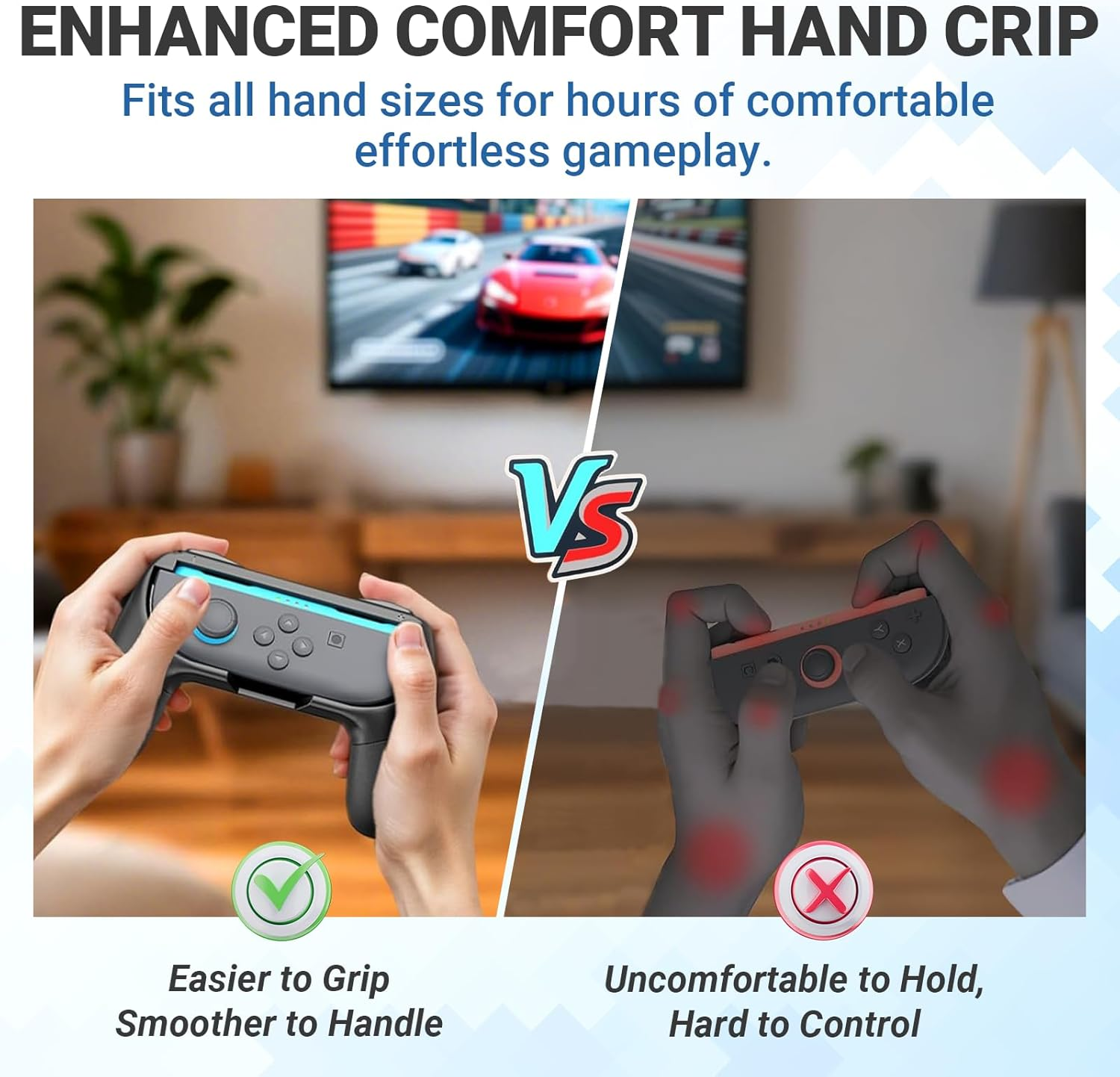 JOWILIN Joy-Con Grips for Nintendo Switch 2 (2025), 2 Pack Ergonomic Handle Joystick Kit Accessory, Comfortable & Anti-Slip Game Controller Kit for Nintendo Switch 2 Joycon Controller (Black)