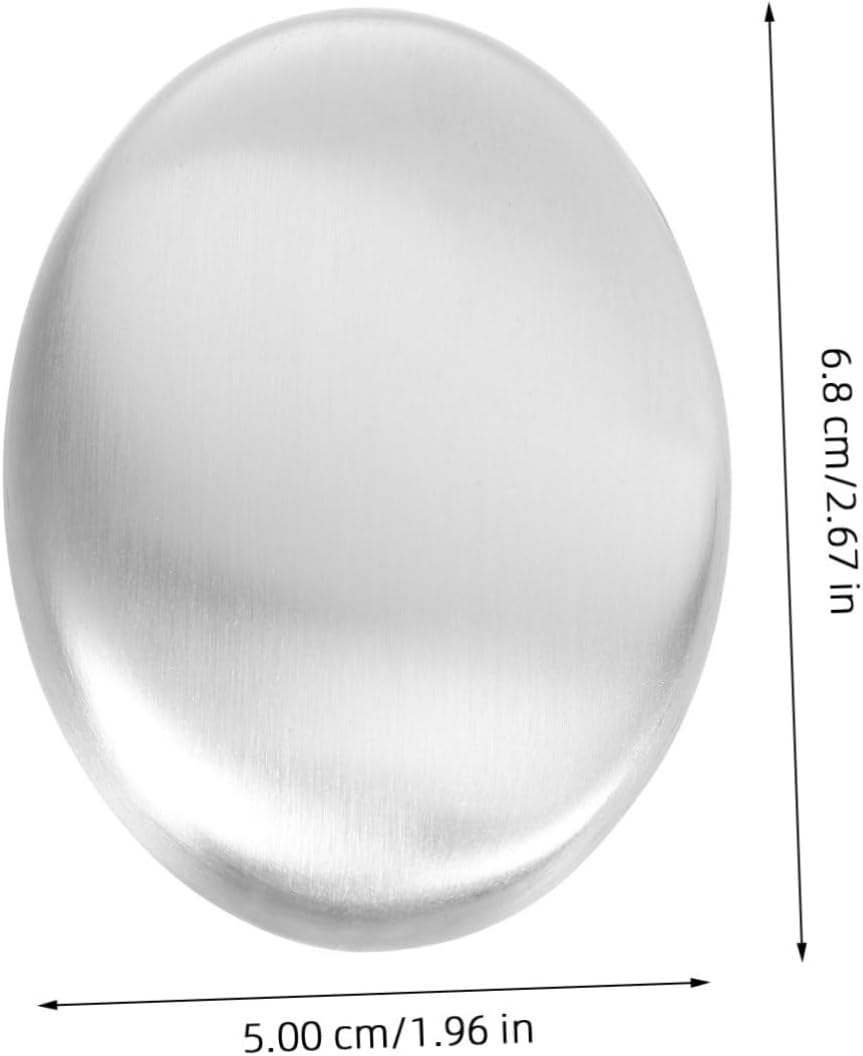 CAXUSD 2Pcs Stainless Steel Soap Bars Odor Remover for Kitchen Fish Smell Metal Soap for Hands Odor Absorbing image number 4