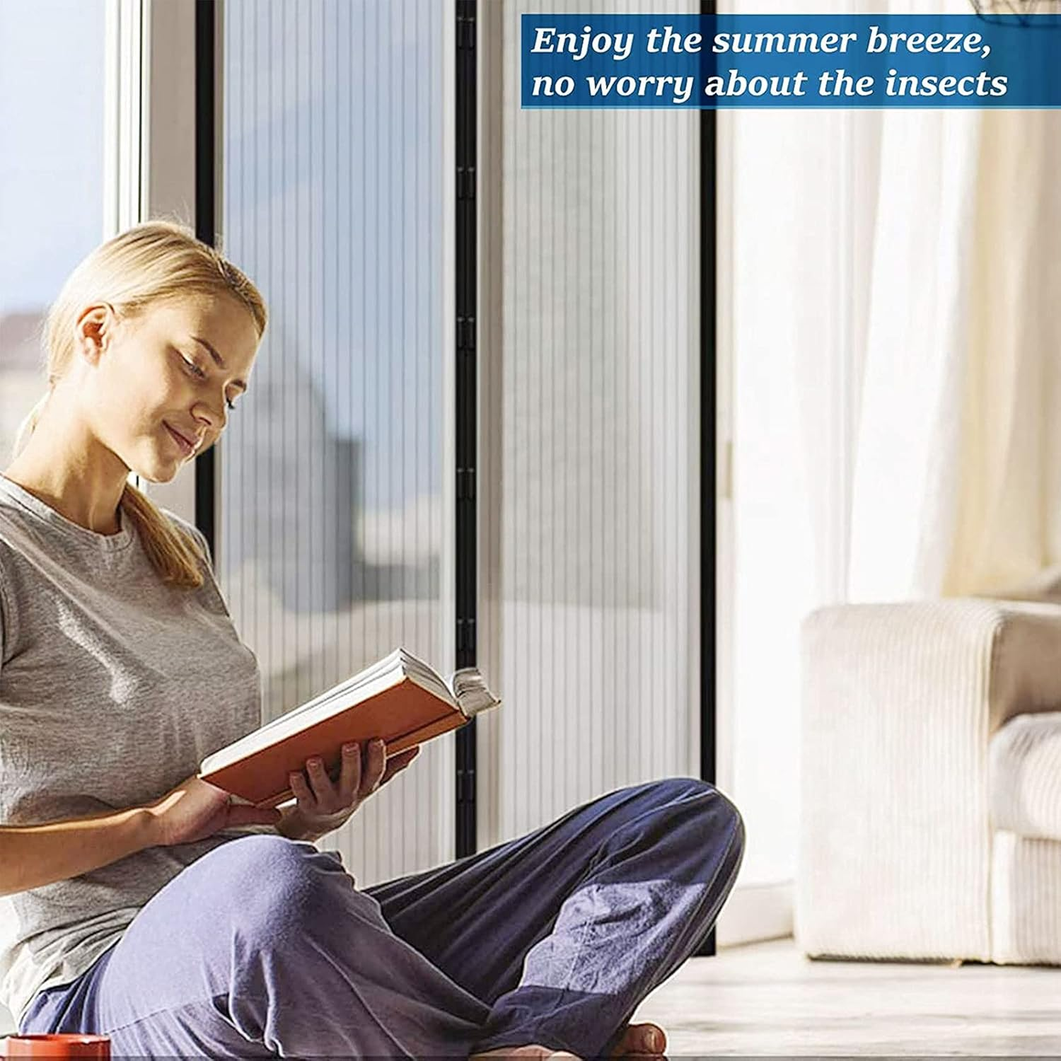 Magnetic Fly Screen Door, Insect Protection, 130 X 240 Cm, Balcony, Fly Curtain, Magnetic Curtain for Cellar and Patio, No Drilling, Black image number 6