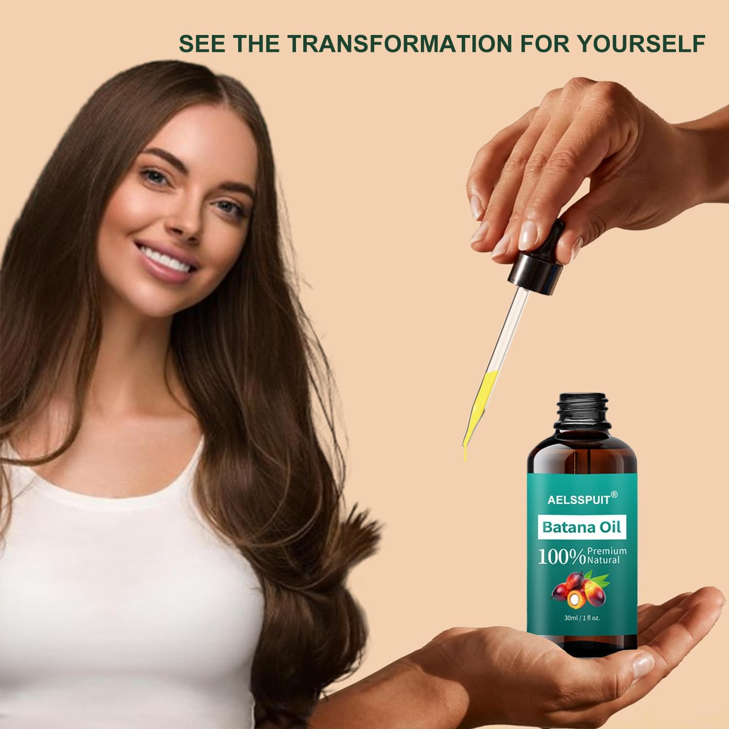 AELSSPUIT Batana Oil 30ML-100% Cold-Pressed Vegan Hair Oil for Growth & Care | Organic Scalp Treatment to Strengthen Roots & Thicken Hair image number 4