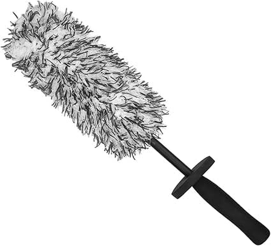 Car Premium Wheel Brush, Non-Metallic Car Rim Cleaner Brush with Ergonomic Handle, Soft Car Wheel Cleaning Brush, Rim Tire Detailing Brush for Car Wheels Rims Exhaust Tips Motorcycles Bicycles (1) image number 4