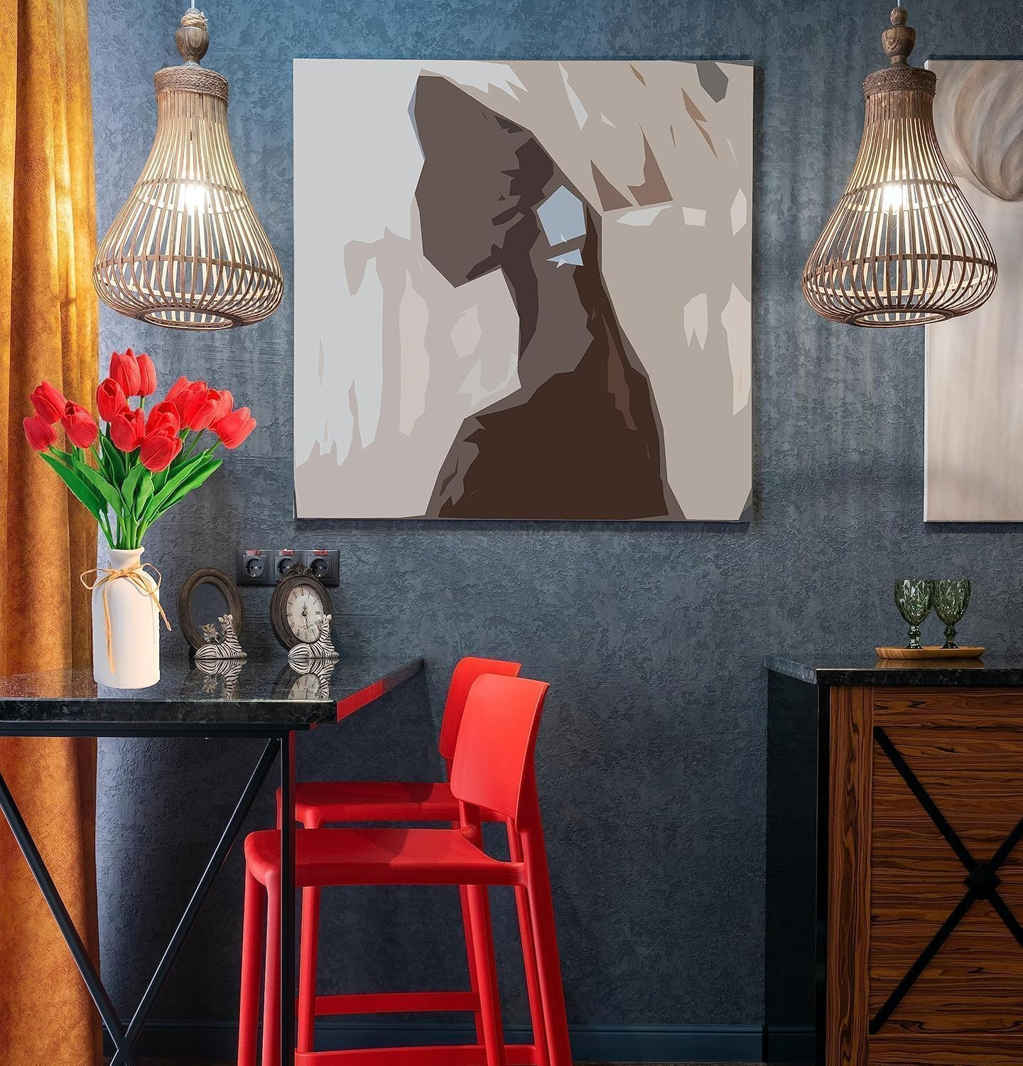 10Pcs Red Fake Tulips Artificial Flowers Real Touch Red Silk Flower for Home Kitchen Decor Spring Easter Wedding Bouquet Decorations Office Floral Arrangements (One Size) image number 3