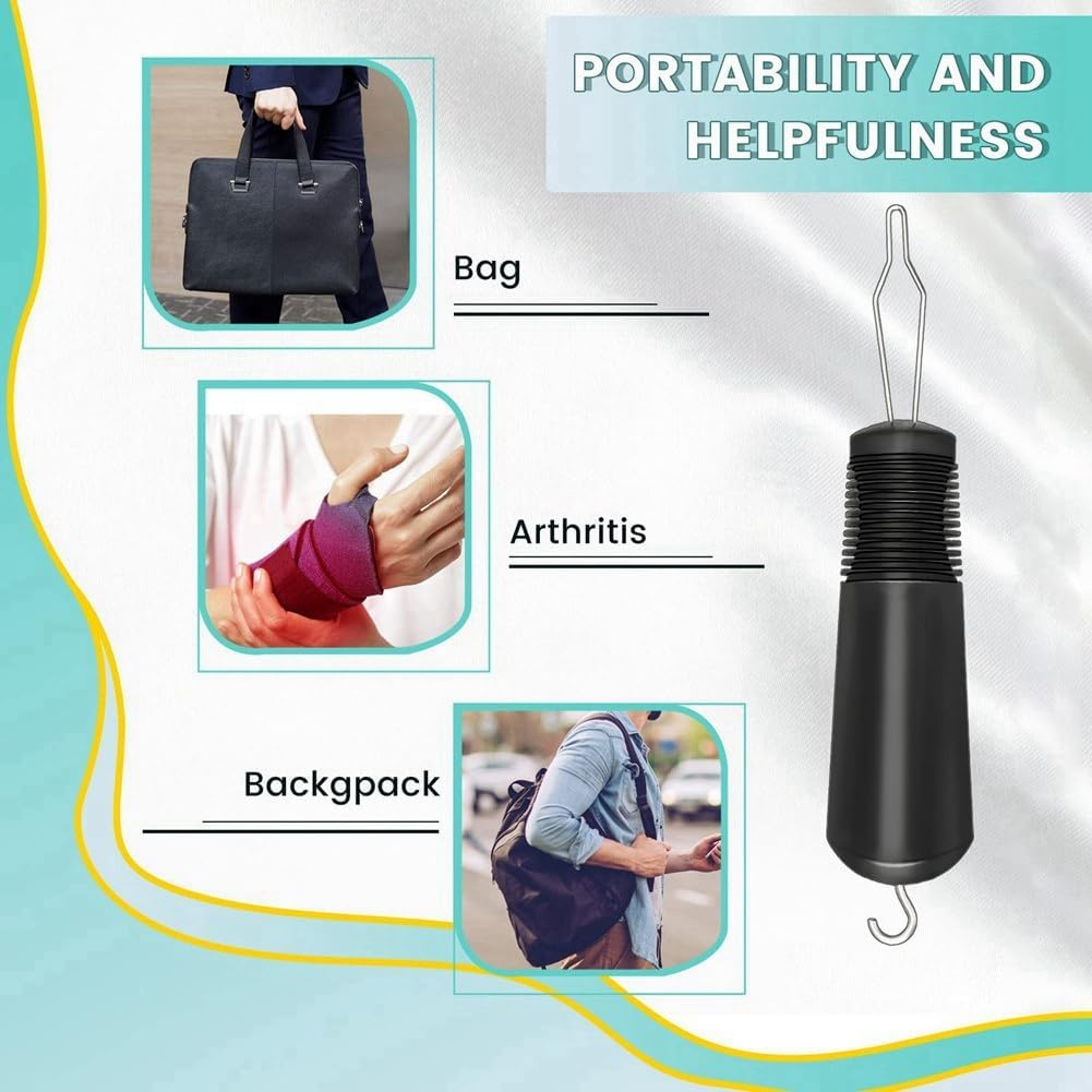 2Pcs Button Helper Tool Button Hook Tool Dress Zipper Pull Helper with Non-Slip Grips to Help with Shirts, Coats, Button Hook Aids for the Elderly and Arthritic image number 1
