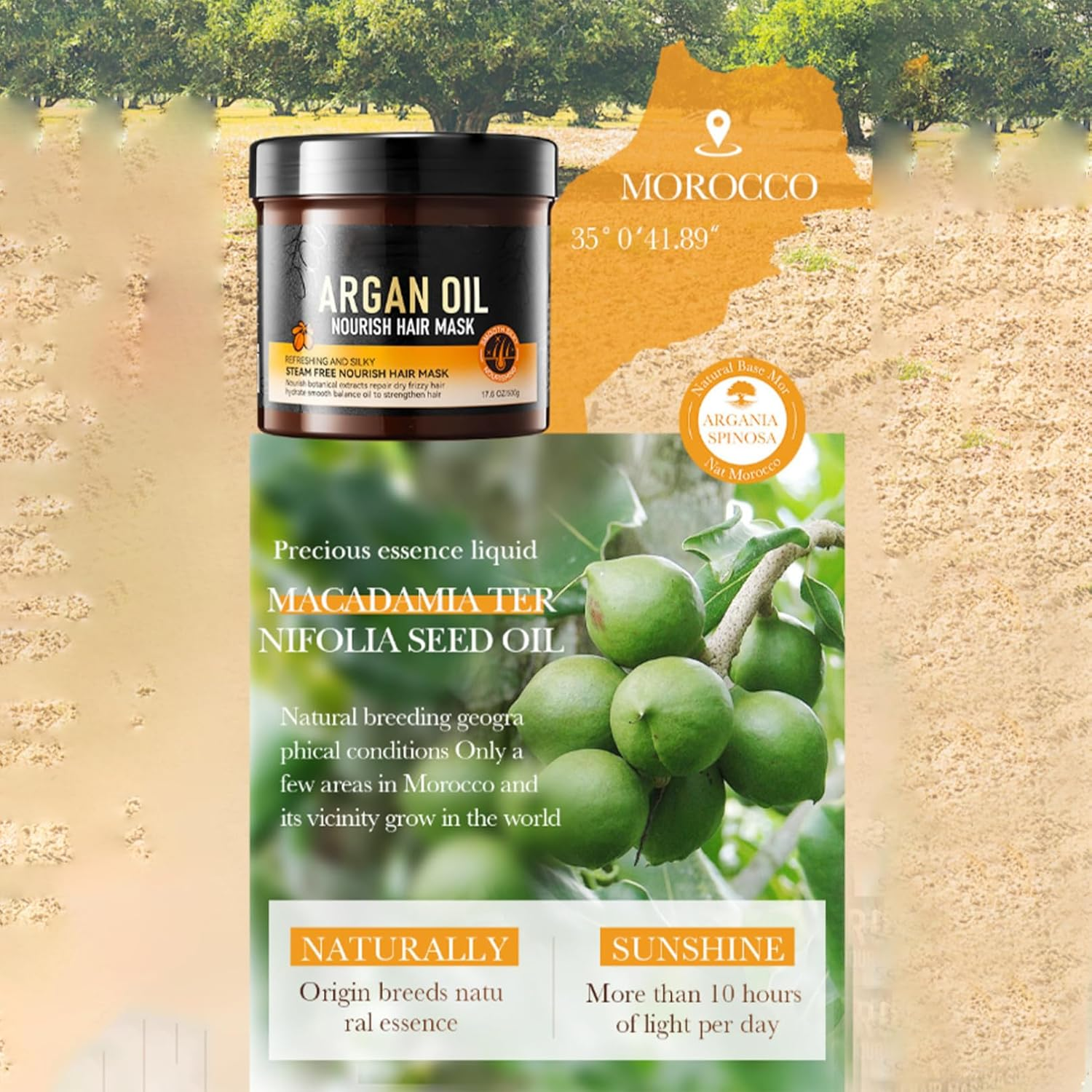 Tiaobug 500Ml Glycerin Shampoo Conditioner Duo and 500G Hair Mask Deep Moisture Repair All Hair Textures Hair Mask One Size image number 2