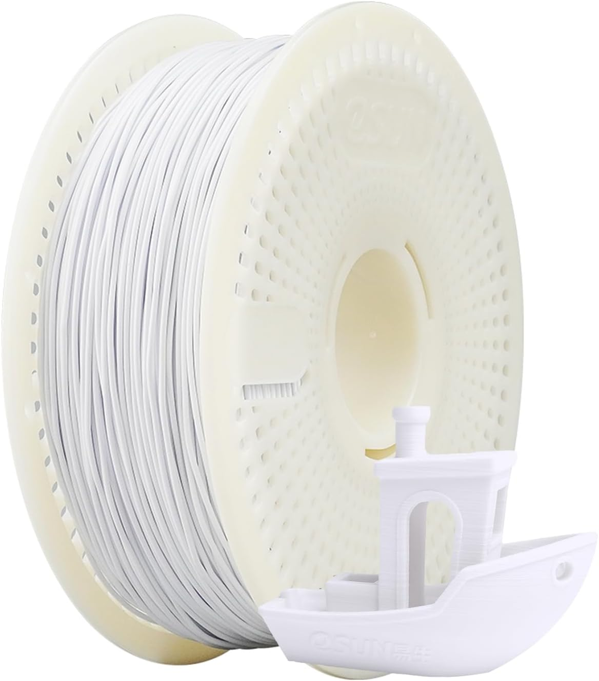Esun PLA+ Refill Filament and Spool Kit, Refill Spoolless PLA plus 1.75Mm and Removable Filament Espool+, 1KG (2.2 LBS) for 3D Printers,Bone White