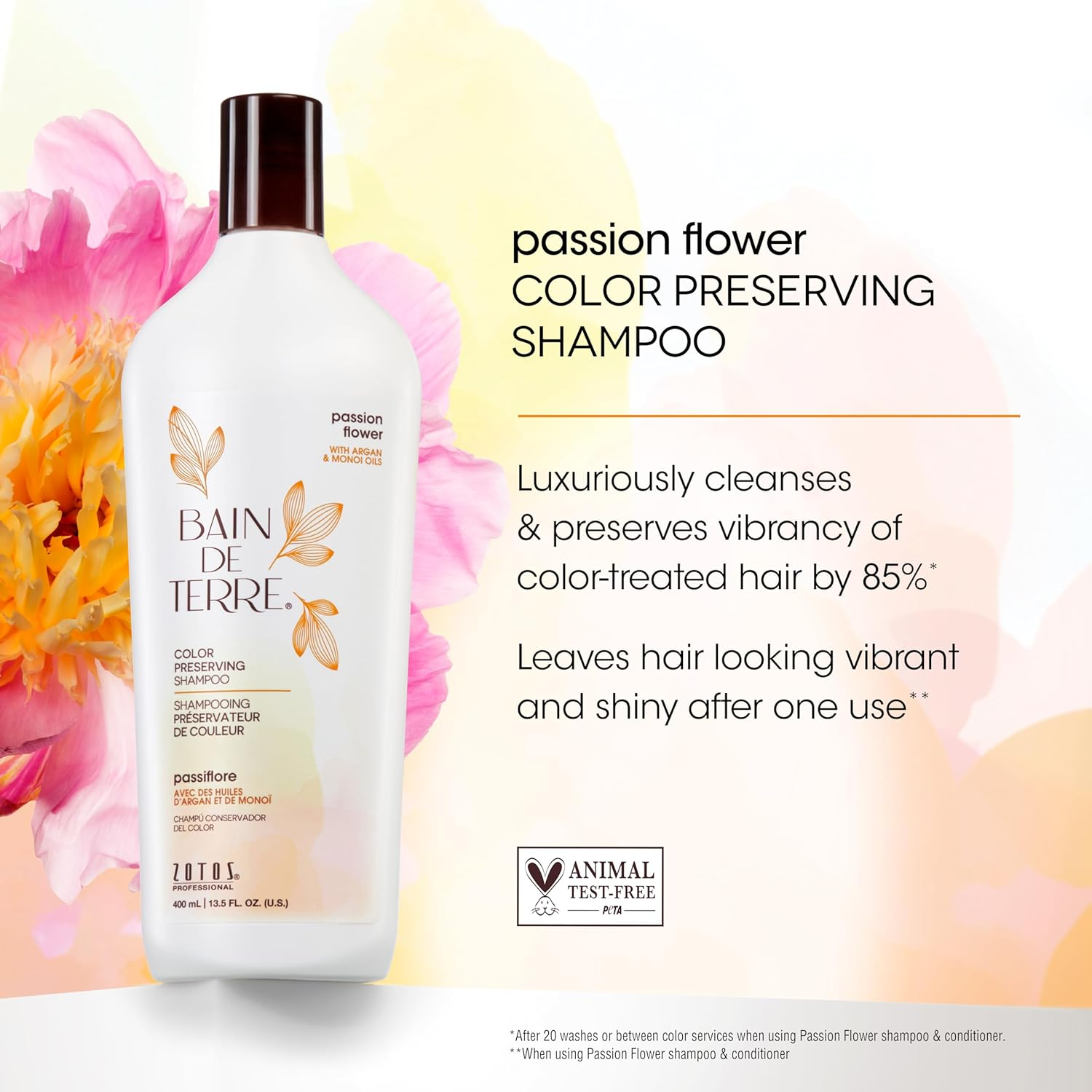 Bain De Terre Passion Flower Color Preserving Shampoo, 999.58 Ml image number 4