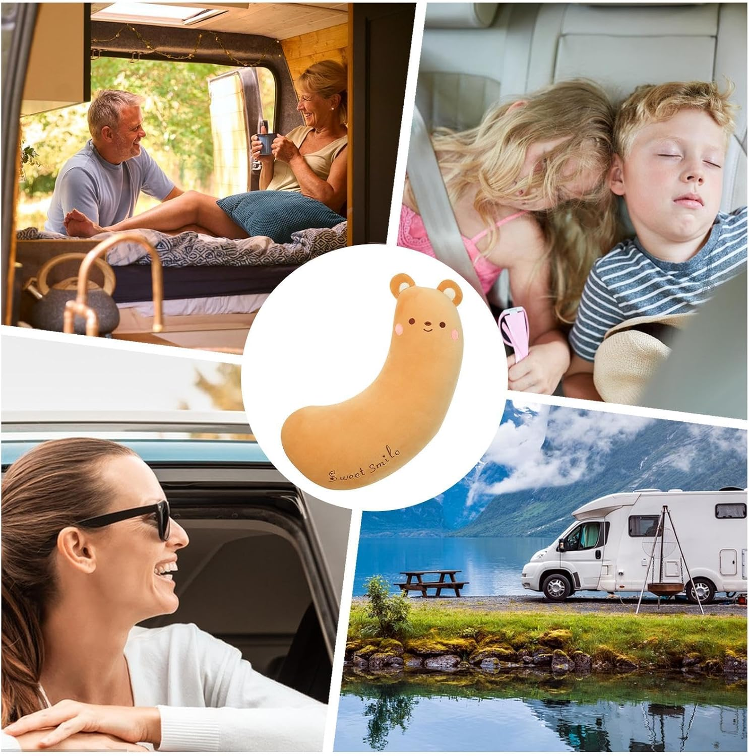 Seat Belt Cover Pad for Kids,Cute Seat Belt Cover Pillow Toddler Car Pillow | Washable Neck Support Cushion Car Seat Belt Cushion for Automobiles - Bear image number 6