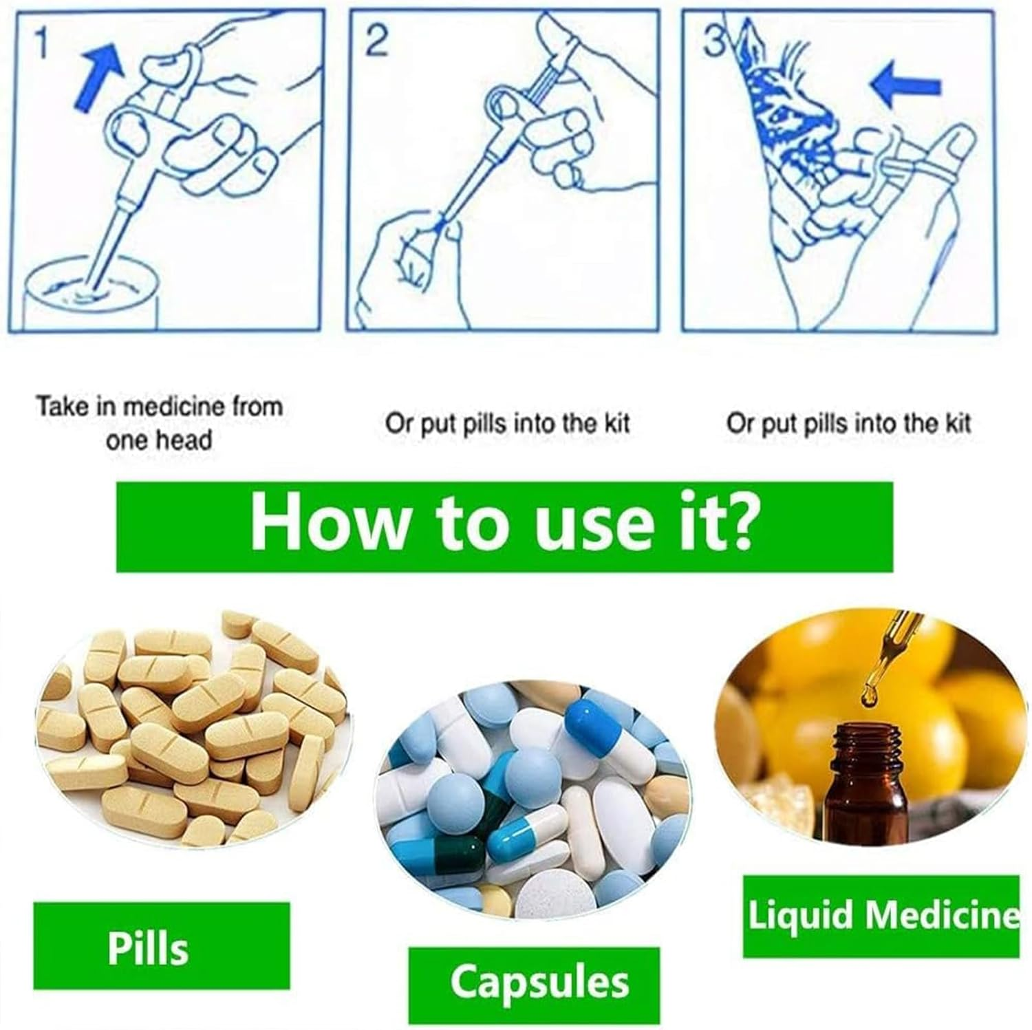 Pet Pill Dispenser Medicine Feeder Pet Is Given Medicines Medical Feeding Tool - Pet Pill Dispenser Syringes Super Durable and Reusable Extremely Convenient (3 Pack) image number 5