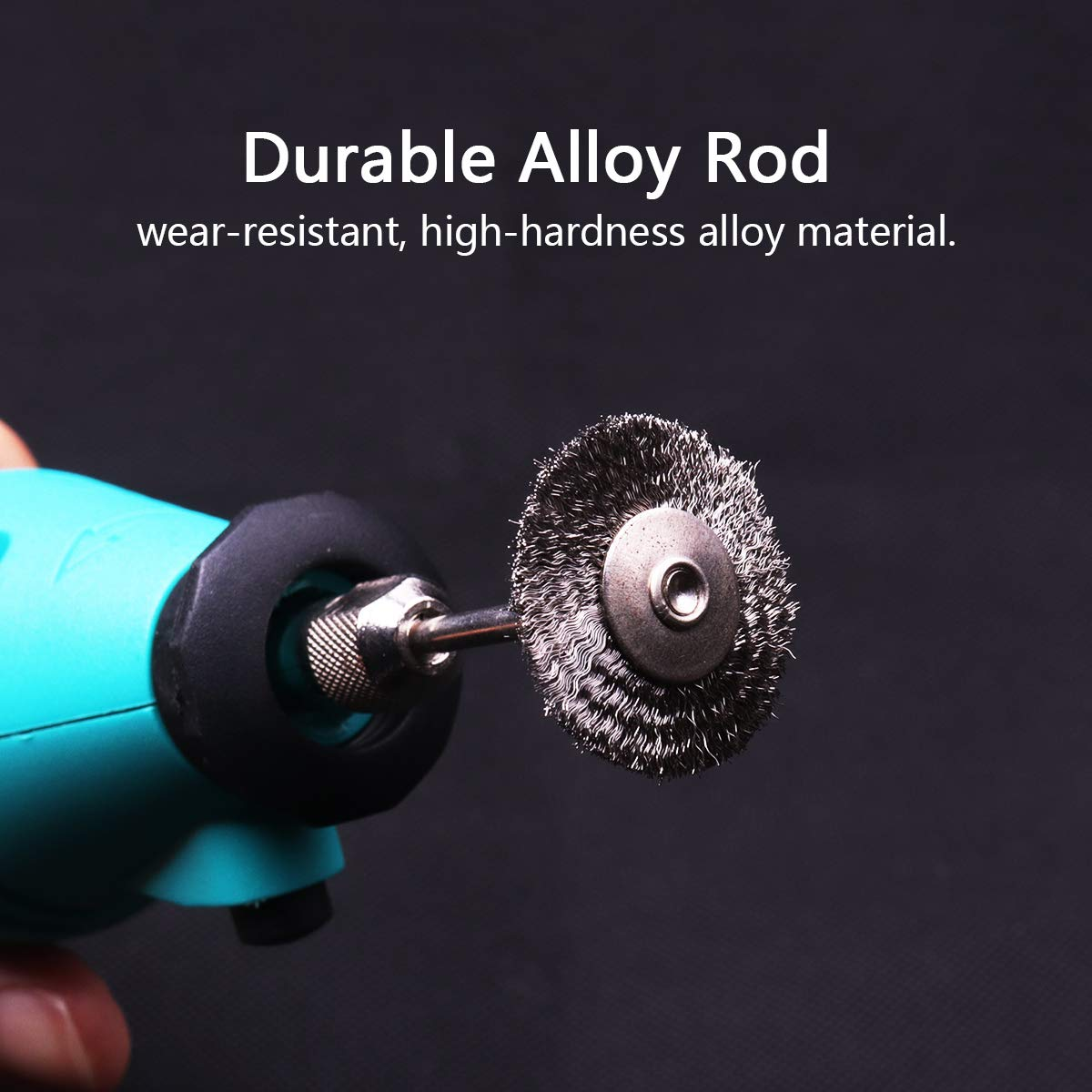ATOPLEE Wire Wheel Brush Set,20Pcs 1 Inch Mini Wire Wheel with 1/8 Inch round Shank,Crimped Wire Brush Wheel for Rust Removal, Corrosion and Scrub Surfaces,For Drill Attachment image number 6