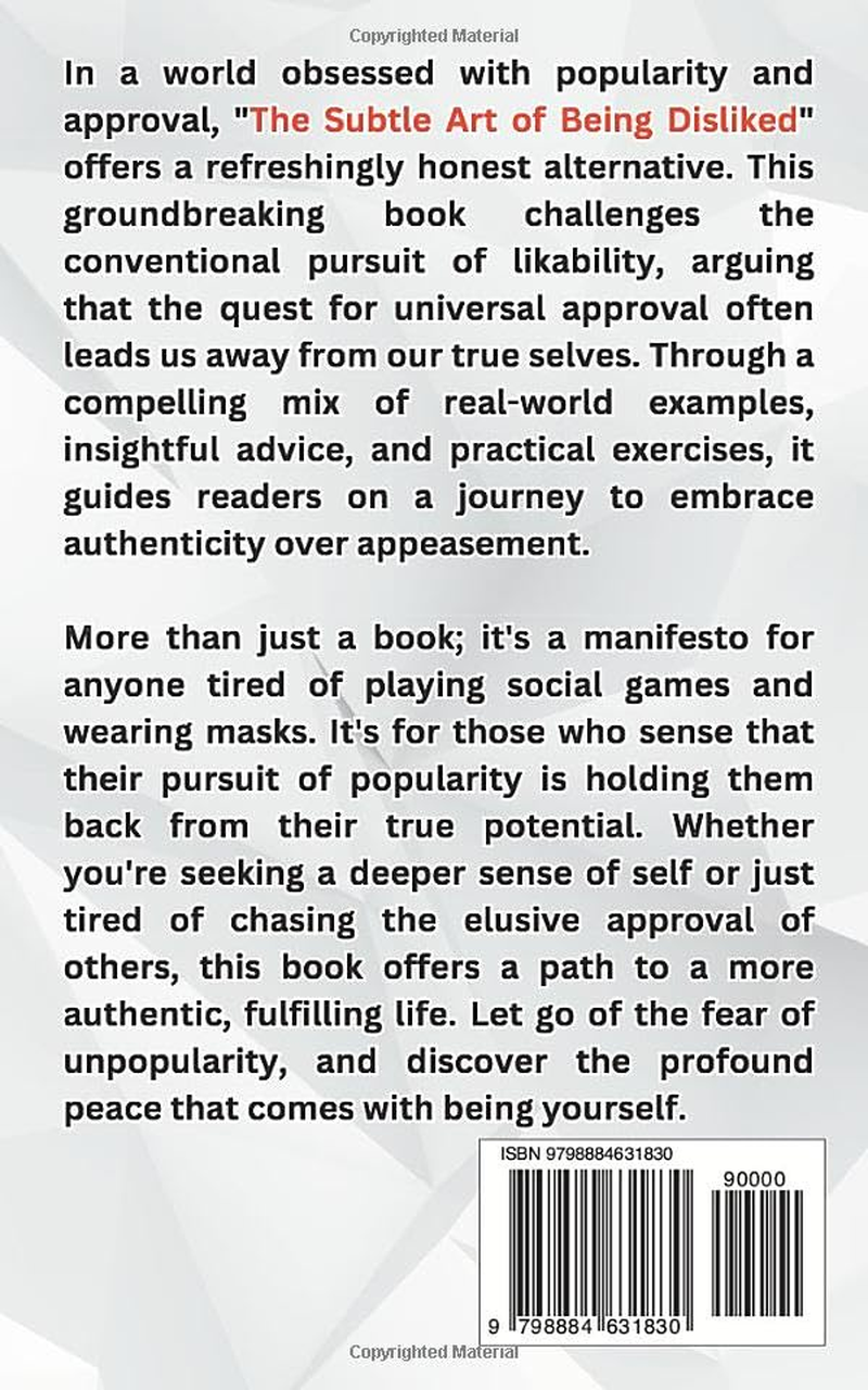 The Subtle Art of Being Disliked: Freedom through Self-Acceptance and Resilience image number 1