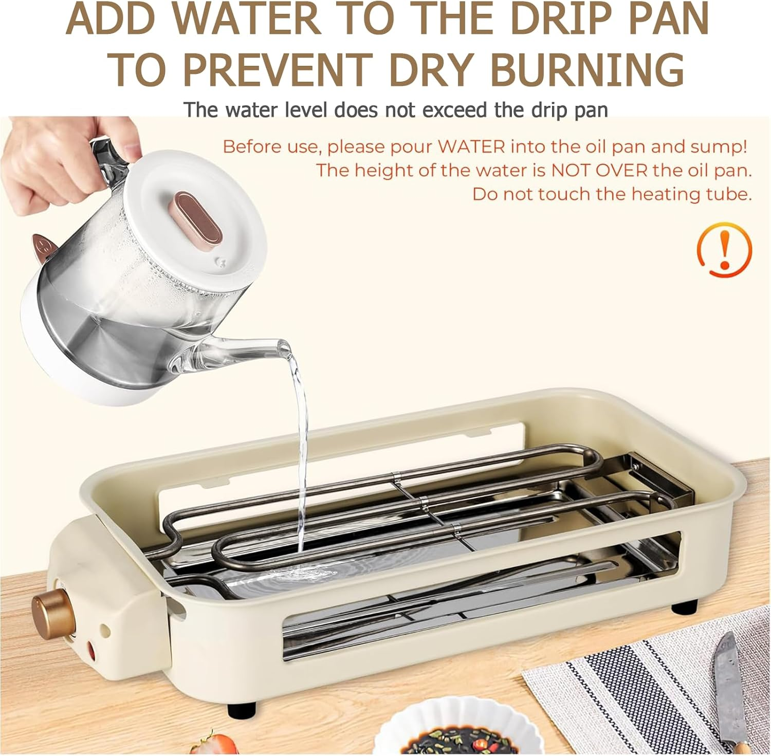 Electric Smokeless Indoor Grill, Non-Stick Cooking Removable Plate, Portable Korean BBQ Grill with Removable Temperature Control, Dishwasher Safe, 1500W image number 5