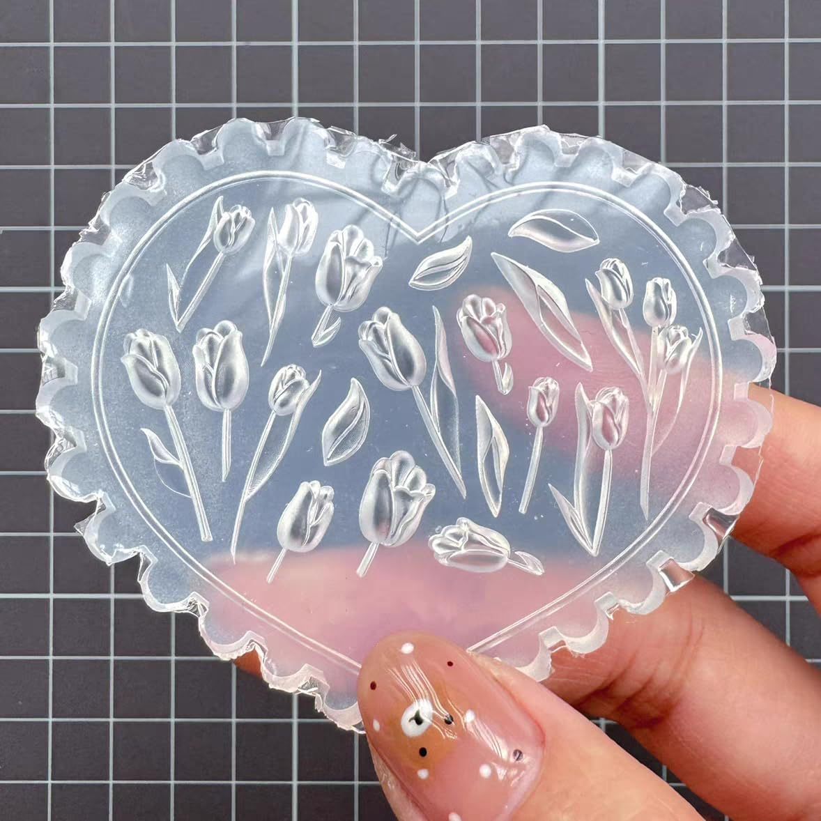 LIFOOST Tulip Flowers Silicone Molds 3D Gel Manicure Carving Mould Floral Nail Stencils Spring Summer Flowers Carved Nail Tools image number 6