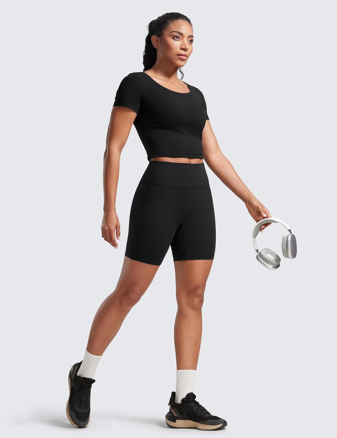 CRZ YOGA Secretsculpt Womens Butterlift High Waist Scrunch Butt Biker Shorts 6 Inches - No Front Seam Workout Gym Booty image number 4