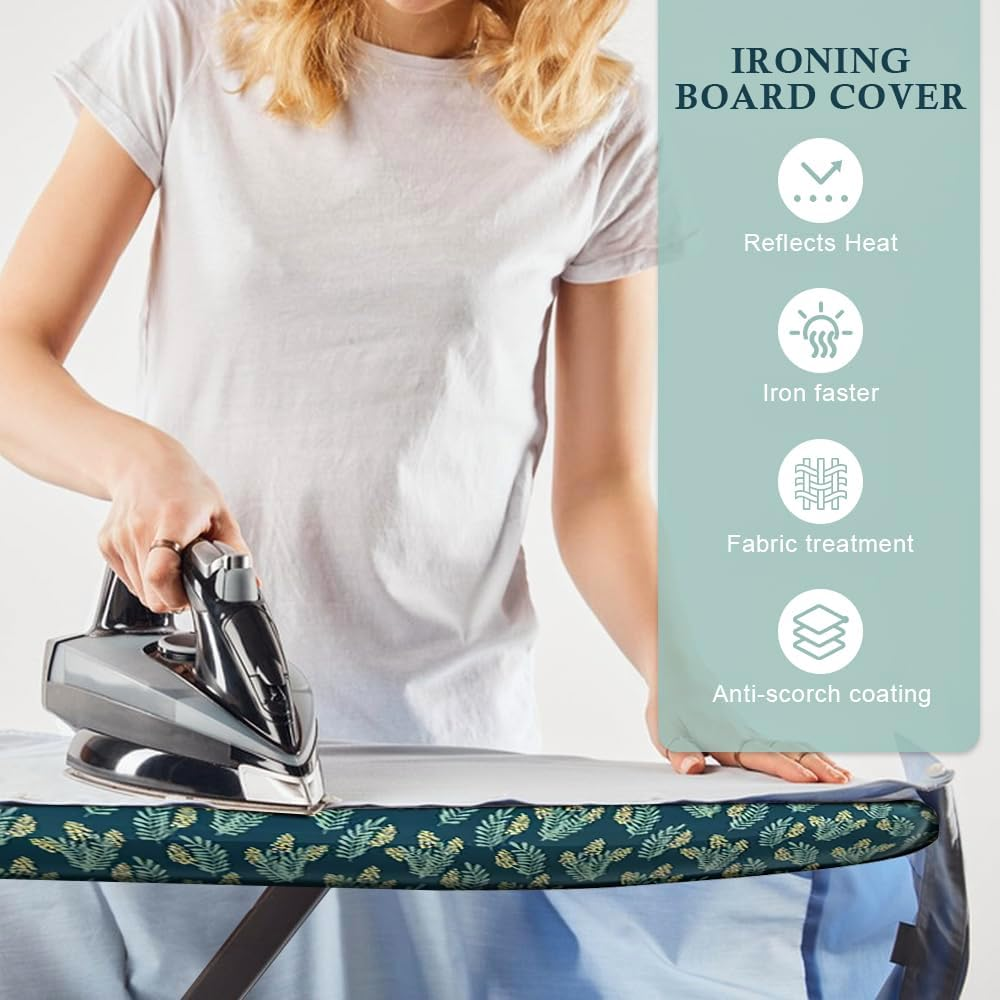 Clevinger Ironing Board Cover and Pad, Standard Table Top Ironing Board Cover with Elastic Edge, Scorch and Stain-Resistant Cotton Ironing Board Covers with Thick Padding - Metallic Grey image number 6