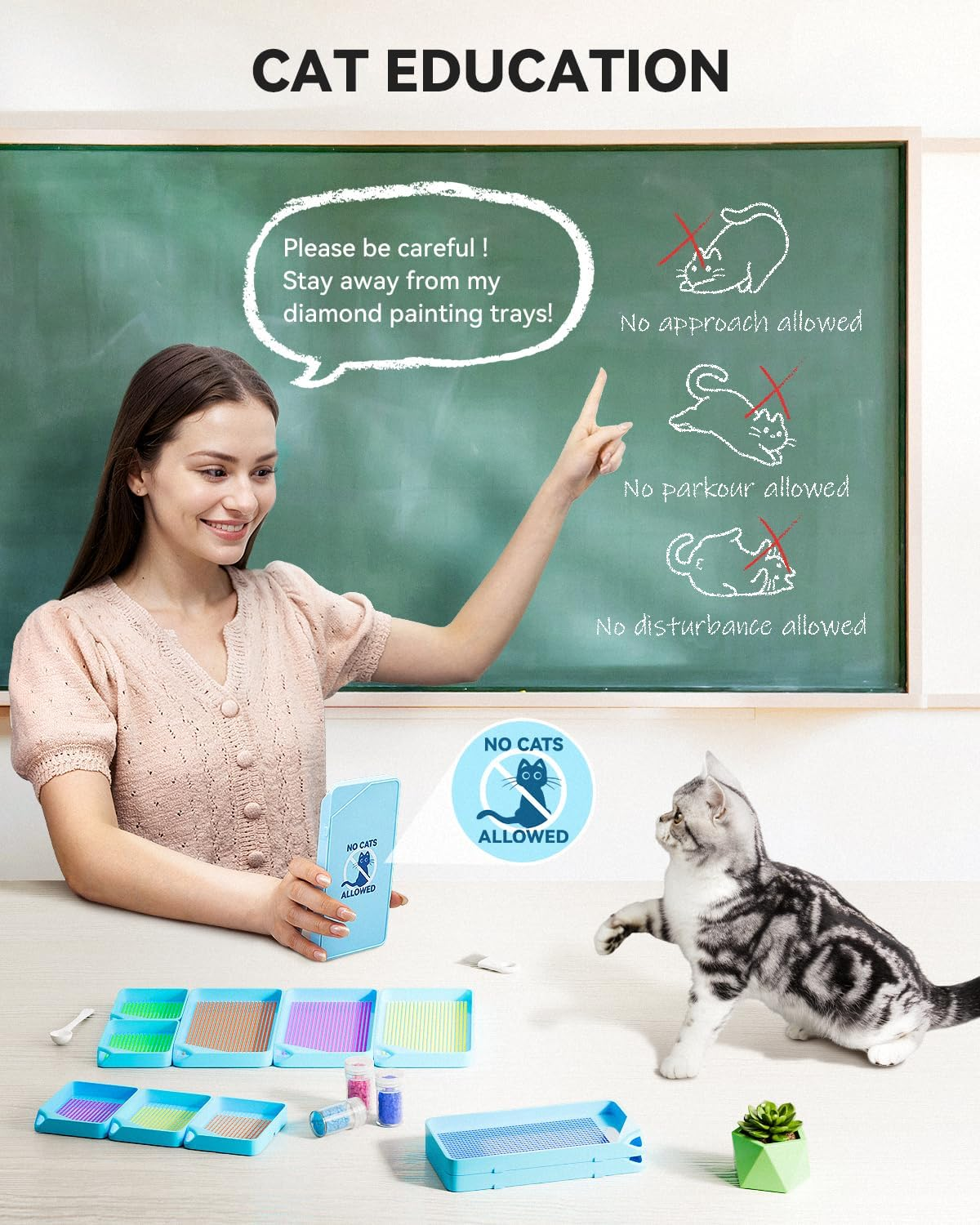 ARTDOT 30-Piece Stackable Tray Set Diamond Art Kits for Adults, Interlocking Diamond Painting Accessories and Tools(Blue) image number 6