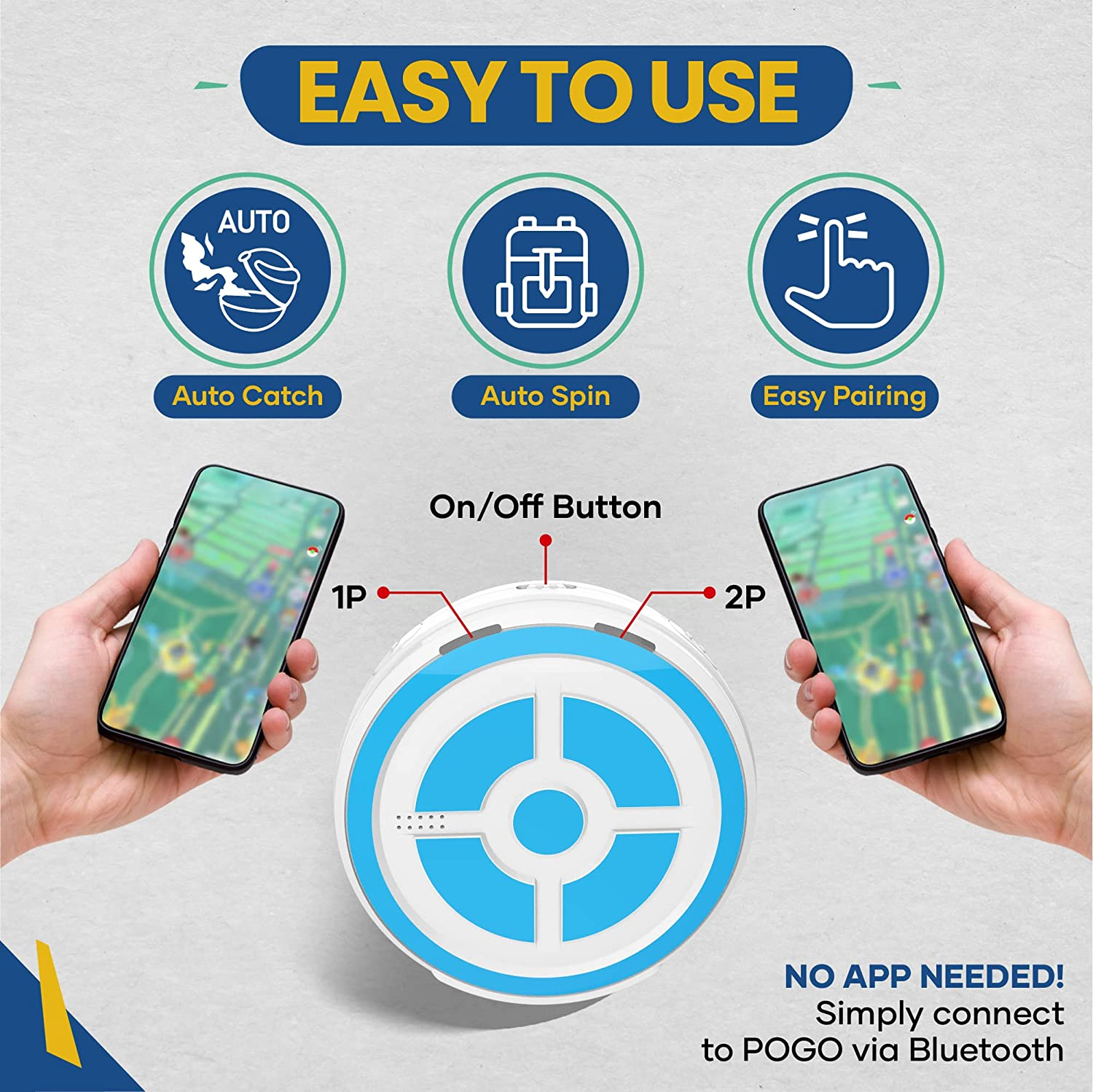 Megacom Duomon Ver2022 Auto Catcher for Go plus - Compact Accessory with Auto Catch, Voice Notifications - Faster Bluetooth for Pocket Game - Long-Lasting Battery, Stable Connection (Black) image number 1