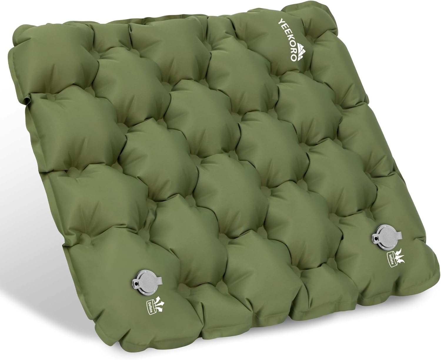 YEEKORO Inflatable Seat Cushion, Lightweight Camping Air Sitting Pad with Repair Cloths, Waterproof Stadium Seat Pad, Portable Seat Cushion for Climbing Hiking Office Airplane Car Stadium Seat