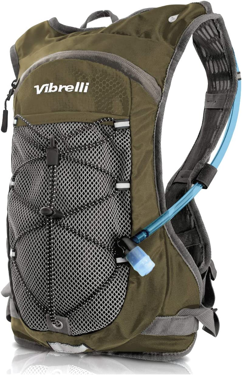 Vibrelli Hydration Pack & 2L Hydration Bladder - High Flow Bite Valve Hydration Backpack