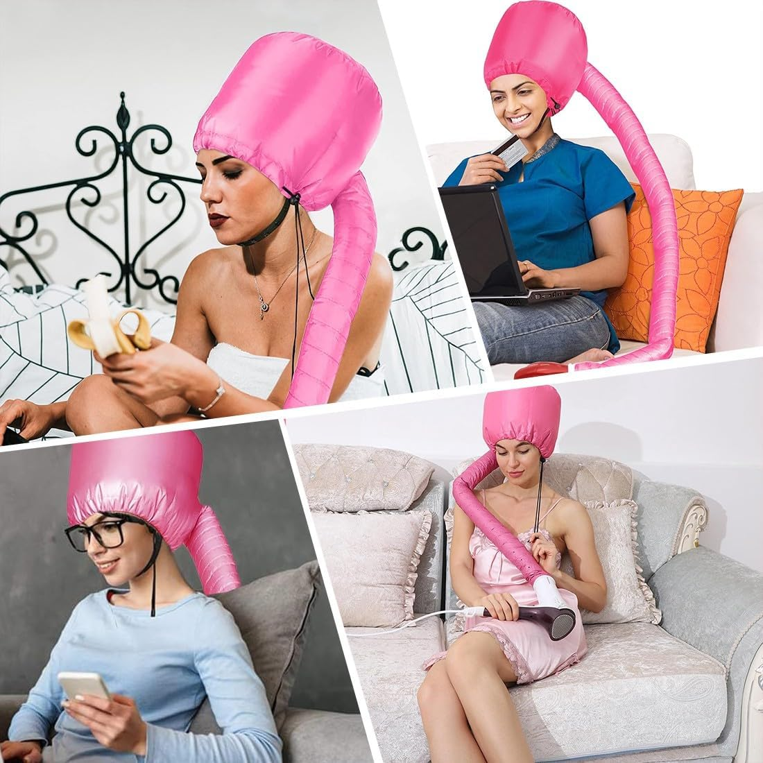 JYNXOR Drying Caps for Hair, Drying Hood Floating Cap, Diffuser Cap for Curls with Adjustable Drawstring, Deep Care Heat Hood Hair, Hair Dryer Cap, Curling Cap, Hair Net Plopping Cap, Thermal Cap image number 1