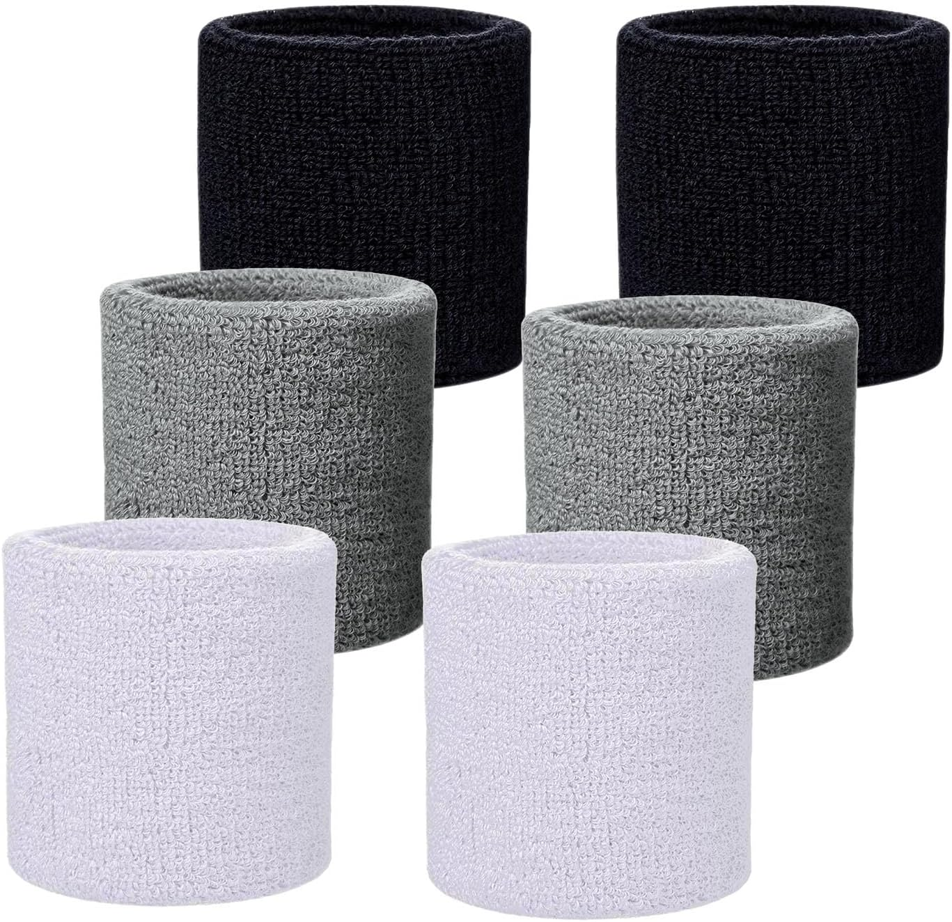 Fecawd Wristbands Sweatbands for Men & Women, Breathable Tennis Wrist Bands Absorbent Sweat Band Multiuse Wristband for Basketball, Running, Gym, Working Out