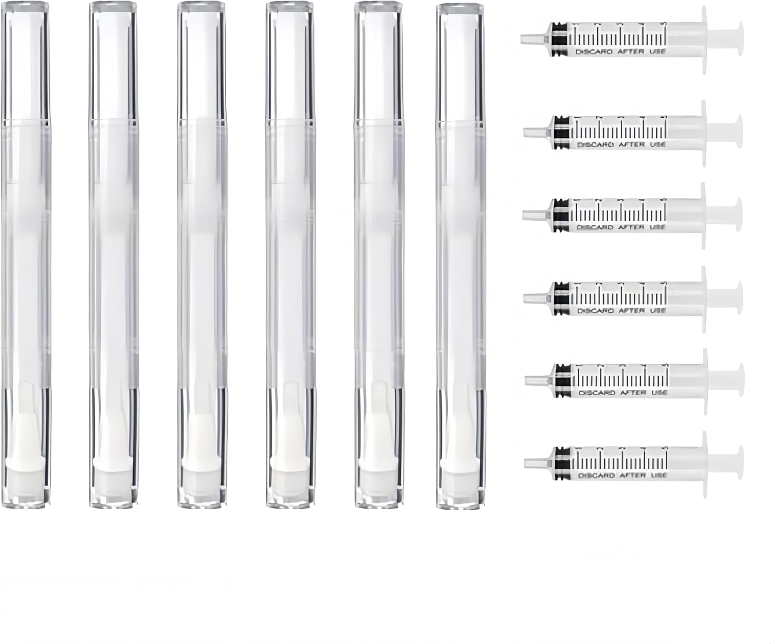 6 Pens Touch up Paint Brush Pen, Touch up Paint Brush for Painting Walls,6 Pcs Pen with 6 Pcs Touchup Syringe,For Interior Ups to Drywall Cabinets Furniture & Wall Repair