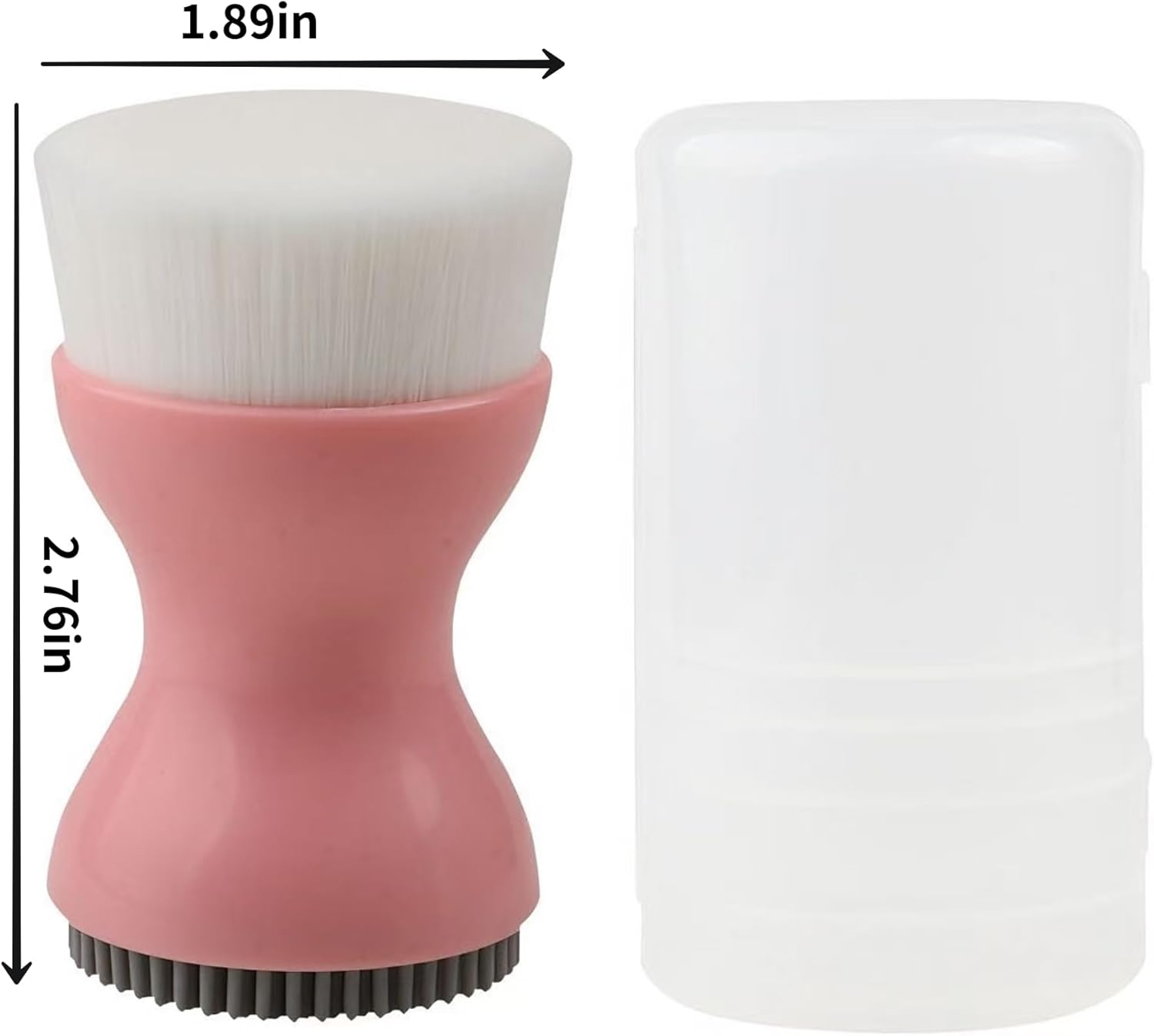 Double-Ended Silicone Face Scrubber Facial Cleansing Brush Face Brushes Exfoliator Scrubber Foundation Brush for Wowen&Men-Pink - Black image number 5