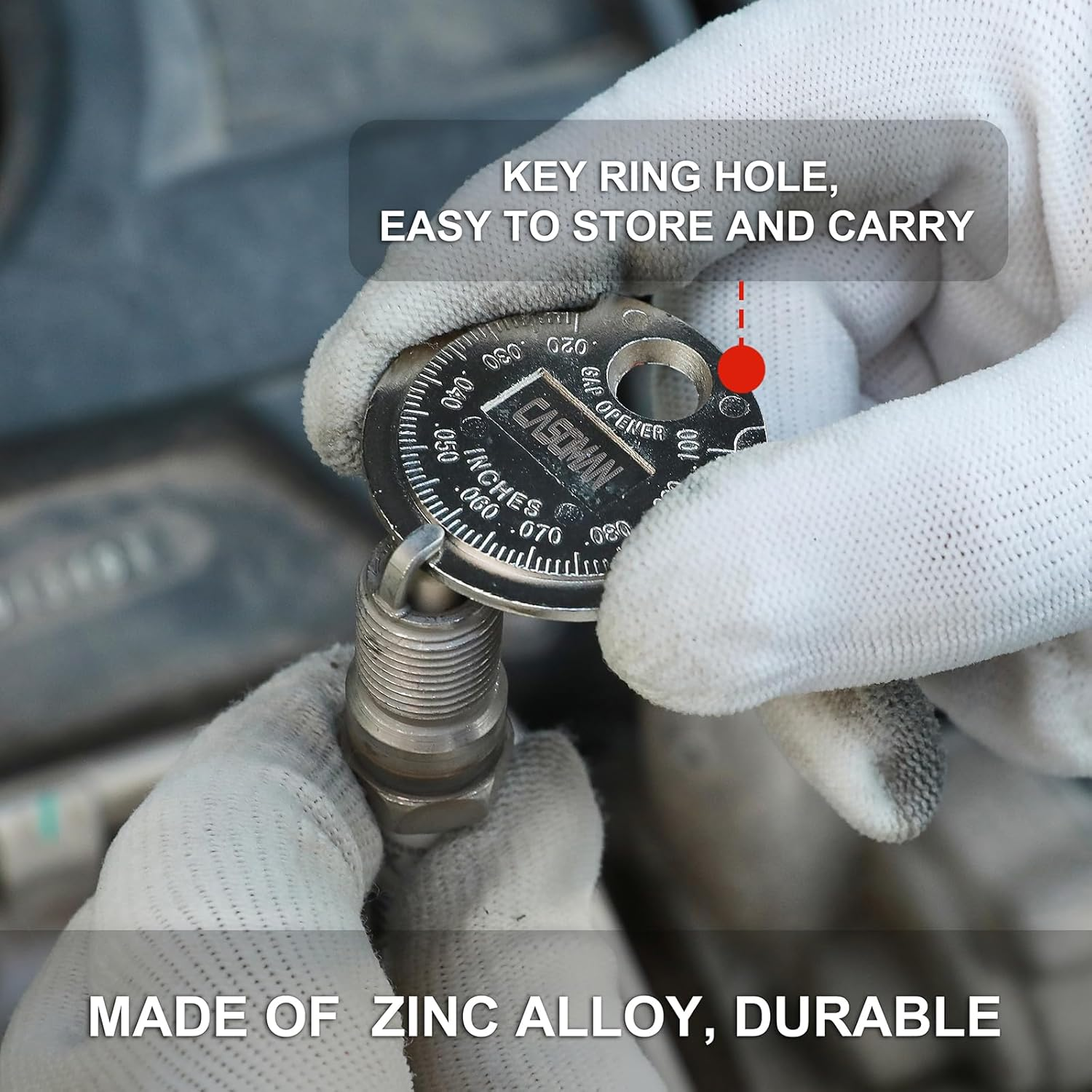 3/8-Inch Drive Spark Plug Socket Set, 6-Point, Include Extension Bar, Universal Joint & Spark Plug Gapper, 8Piece Set, CR-V Steel image number 4