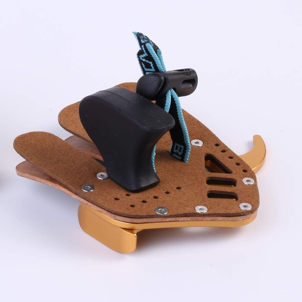Bicaster Archery Finger Tab Guard Protection Genuine Leather + Aluminum Right Hand for Traditional Bow Hunting Shooting image number 3