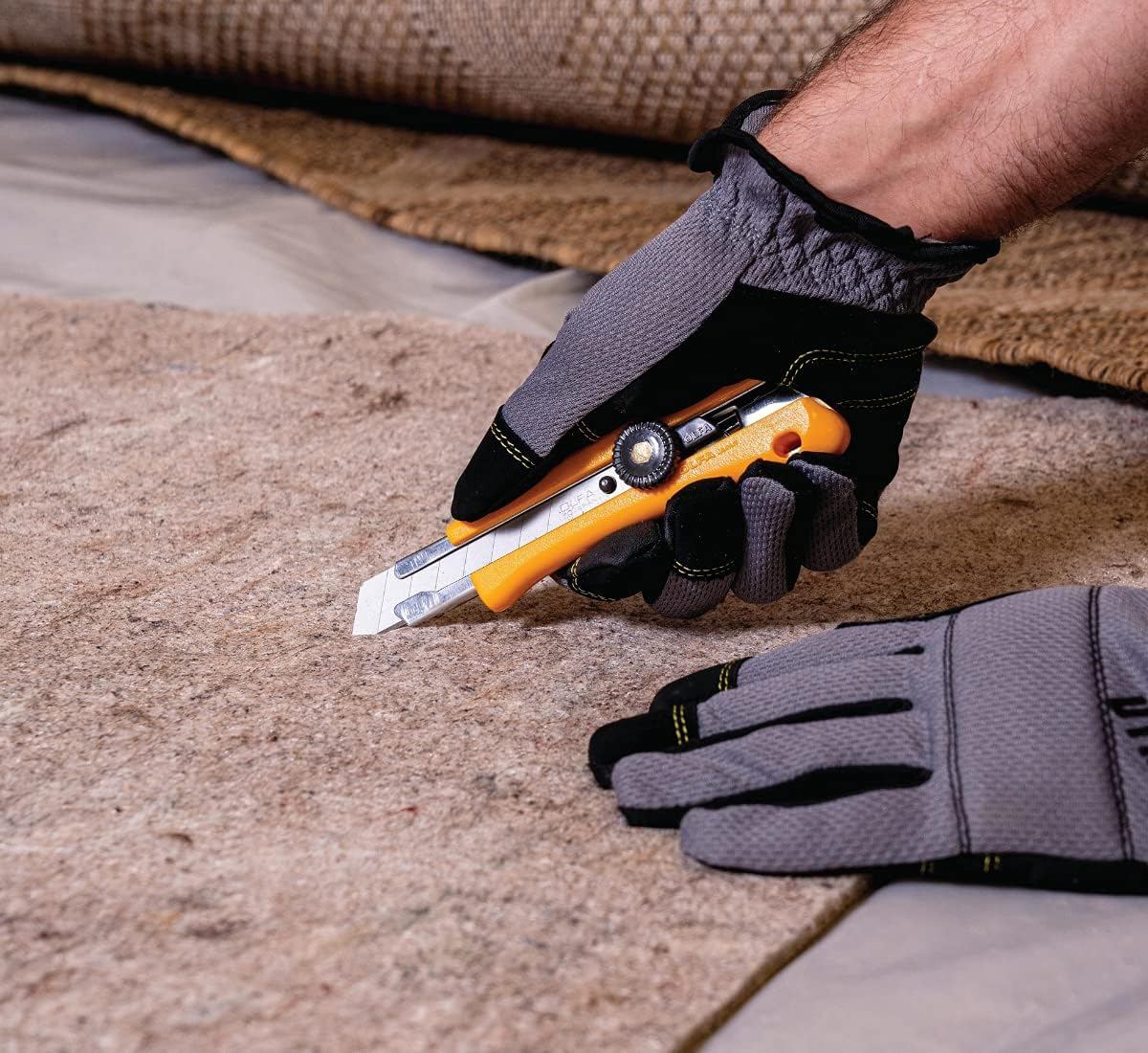 OLFA 18Mm Heavy-Duty Utility Knife (L-1) - Multi-Purpose Custom Cutting Depth Utility Knife W/Ergonomic Grip Handle & Snap-Off Blade, Replacement Blades: Any OLFA 18Mm Blade image number 4