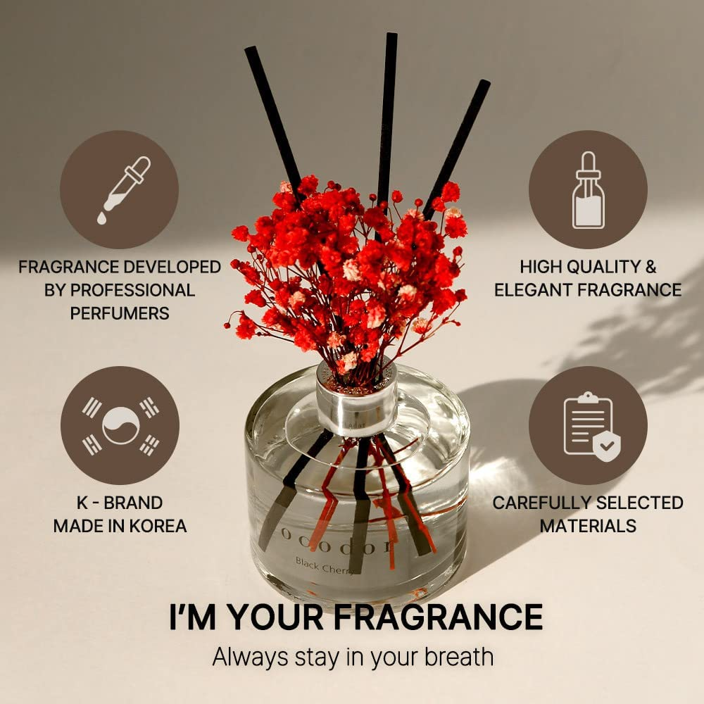 COCODOR Preserved Real Flower Reed Diffuser - April Breeze - 200Ml - Reed Diffuser Set, Oil Diffuser & Reed Diffuser Sticks, Room D&eacute;cor & Office D&eacute;cor, Home Fragrance, Gift image number 4
