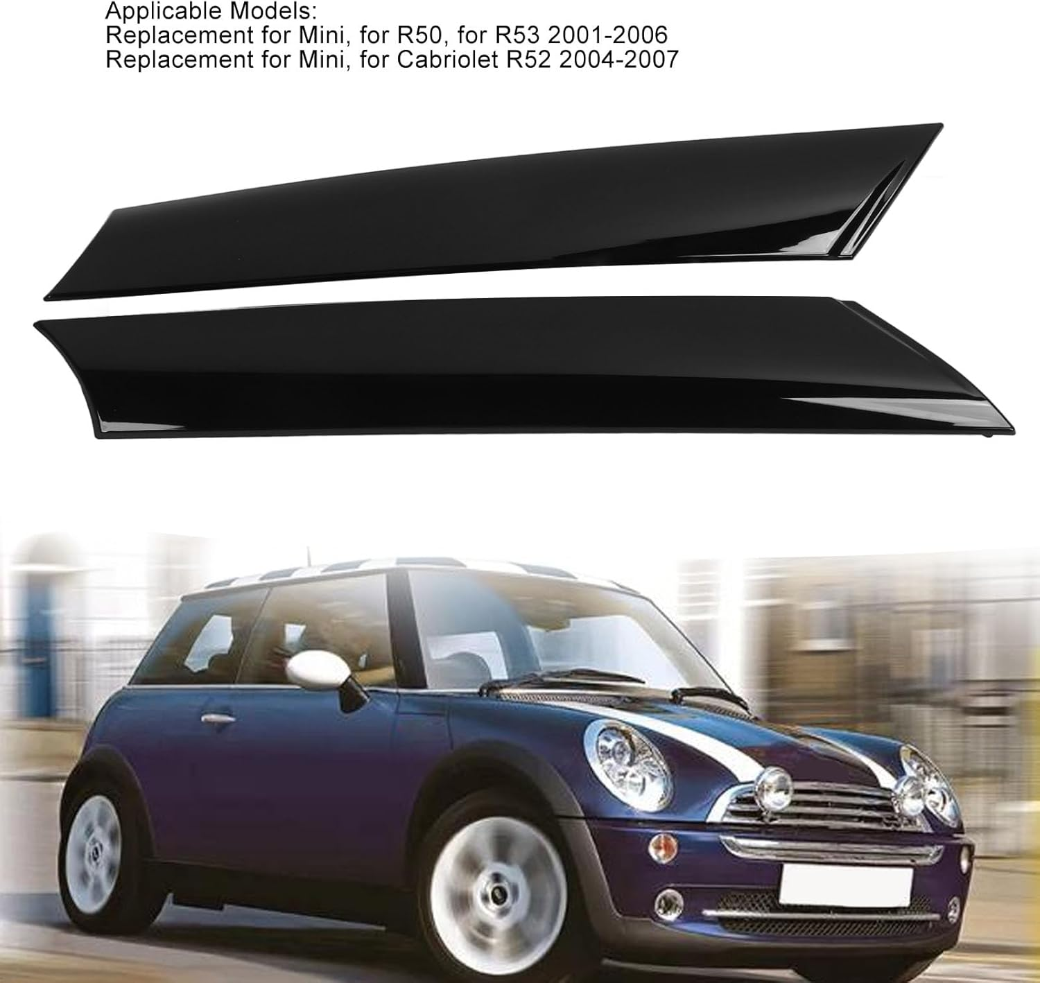 A Pillar Trim Molding, 1Pair Windshield a Pillar Molding Trim Cover for Mini R50 R53 2001 to 2006, R52 2004 to 2007, Windshield Pillar Trim Replaces 51137128157, 51137128158 image number 5
