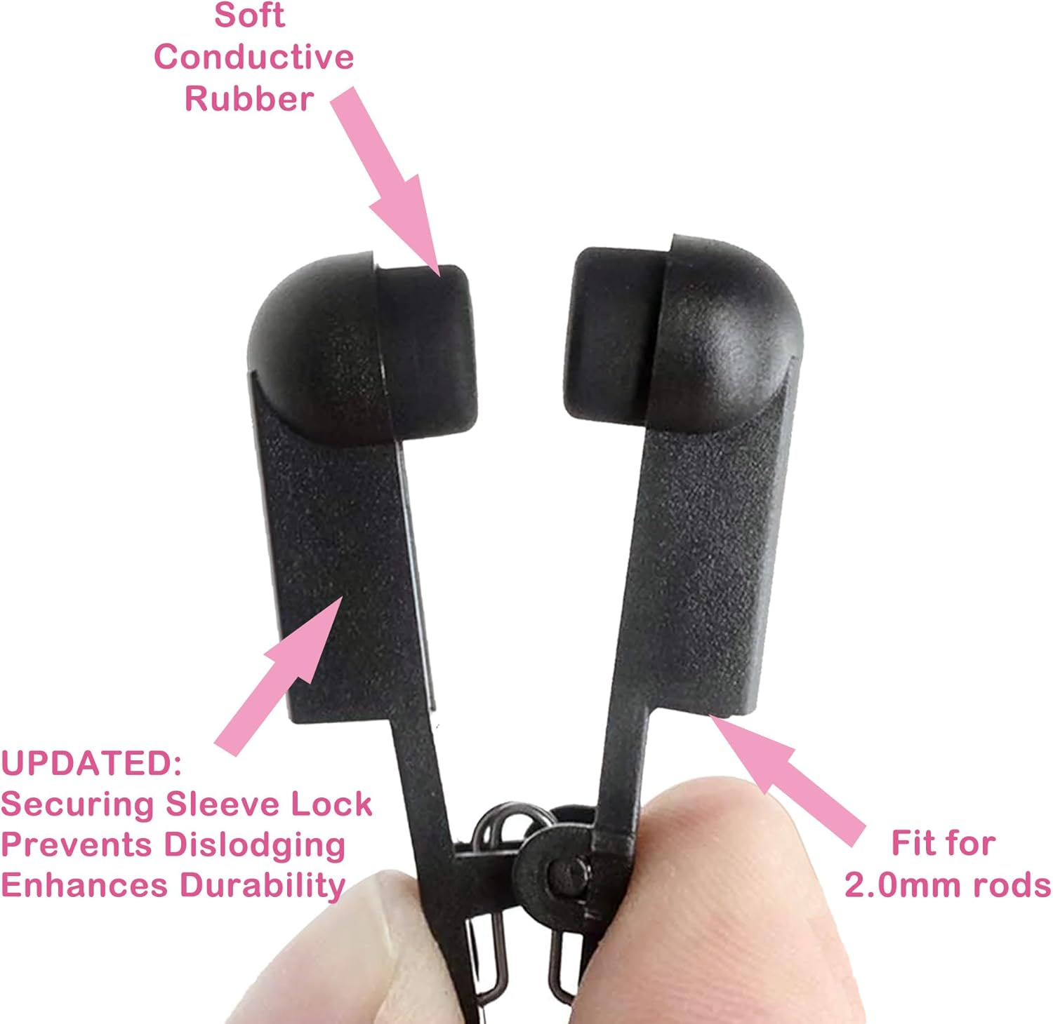 TENS Ear Clip Dual Silicone Electrodes Compatible with Machine 7000 for Wellness, 2Mm Connector, Set of 4 image number 2