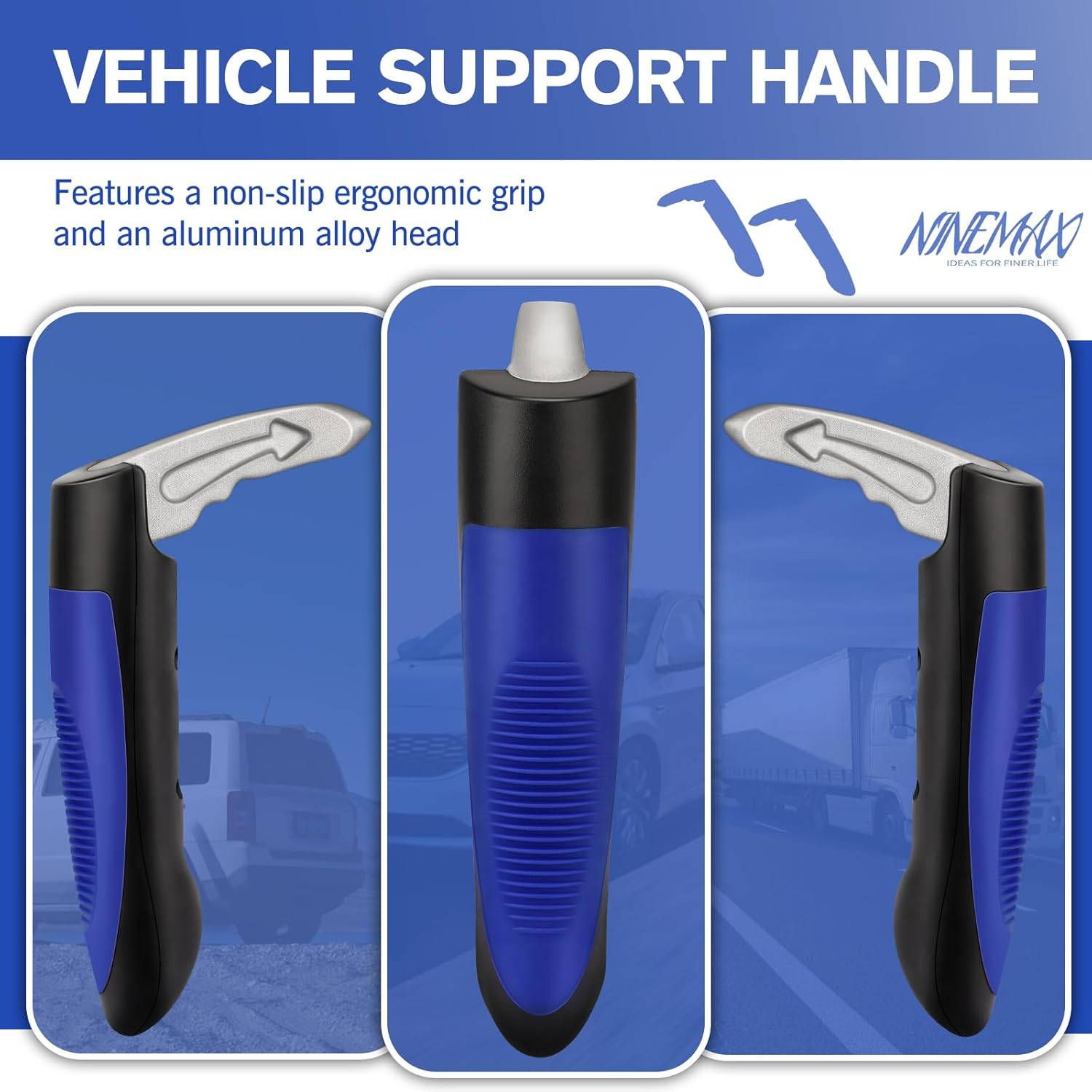 NINEMAX Car Door Grab Handle and Strap Tool Kit - Mobility Aid Auto Assist Grab Bar Vehicle Seat Transfer Handles Handicapped Accessories - Car Door Assist Handle for Elderly(Blue) image number 4
