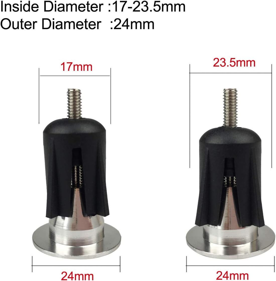 PLATT Bicycle Bar End Plugs Aluminum Bike Handlebar Cap for Road Bike Mountain Bike BMX (One Pair) - Black image number 6