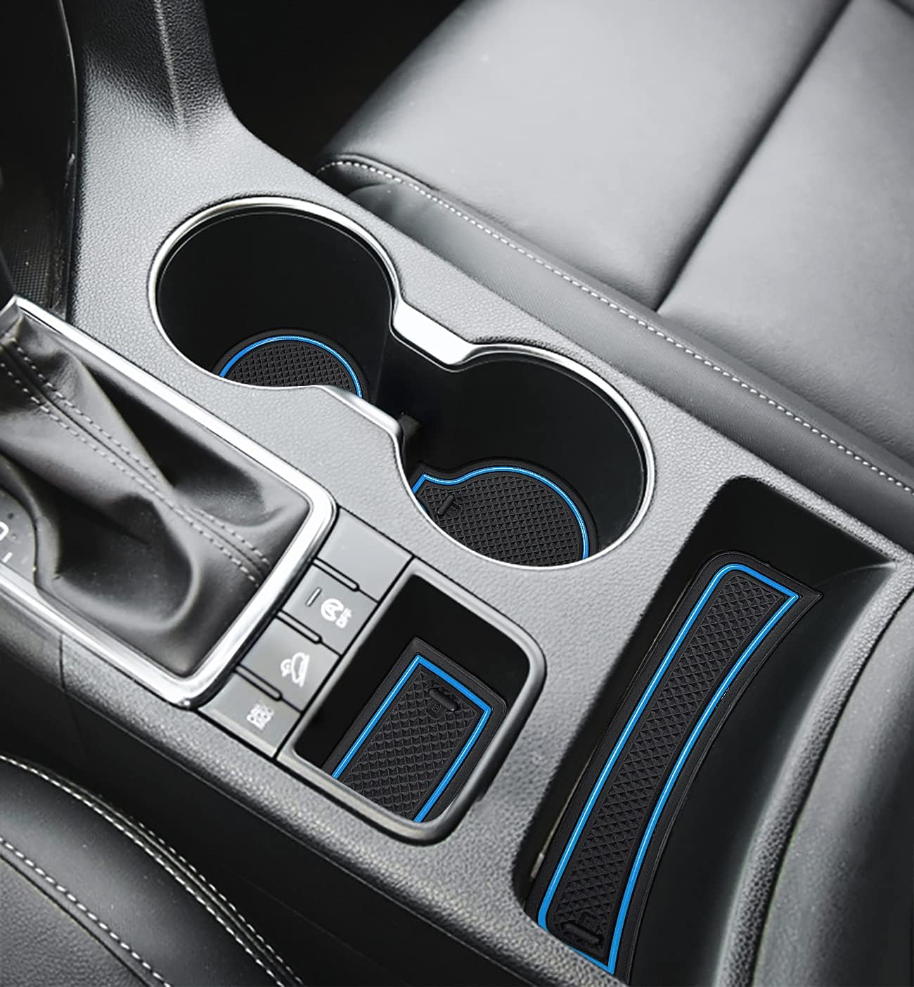 Auovo 2021 Anti-Dust Mats for Kia Sportage KX5 Accessories 2017 2018 2019 2020 2021 2022 Custom Interior Cup Holder Inserts Center Console Door Pockets Liners 15Pcs (Red Trim)