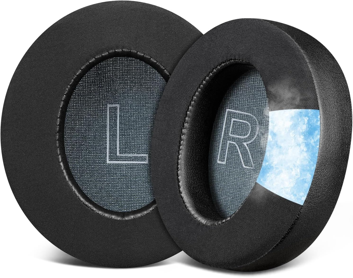 SOULWIT Cooling Gel Earpads Replacement for Anker Soundcore Life Q30/Q35 Headphones, Ear Pads Cushions with Ice Silk Fabric, High-Density Noise Isolation Foam - Black Gold