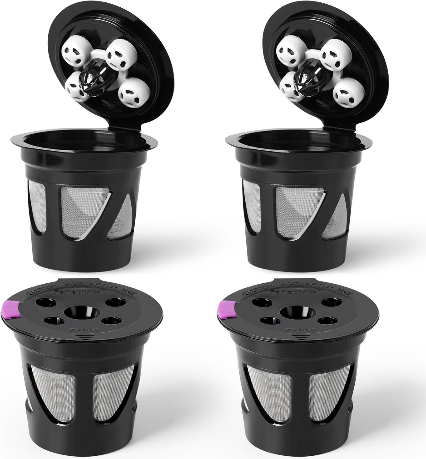 Universal Reusable K Cups for Keurig, 2-Pack Refillable Coffee Pods with 5 Holes, Compatible with Keurig K Supreme, K Slim, K-Duo Gen2, K-Brew Chill (Multistream Technology)