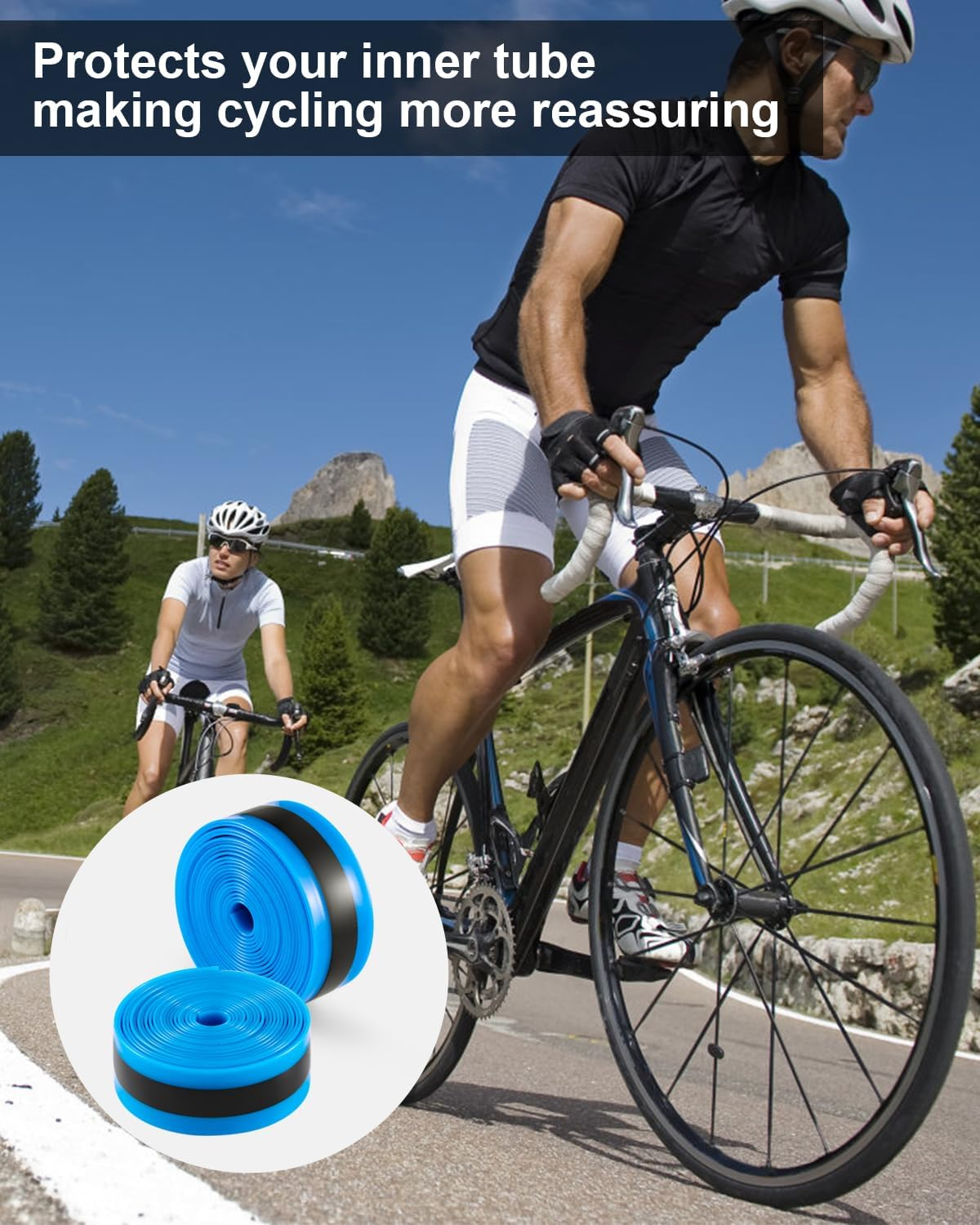 Julai Road Bike Tire Liner, Bicycle Tube Flat Protector Compatible with 700C 27" image number 2