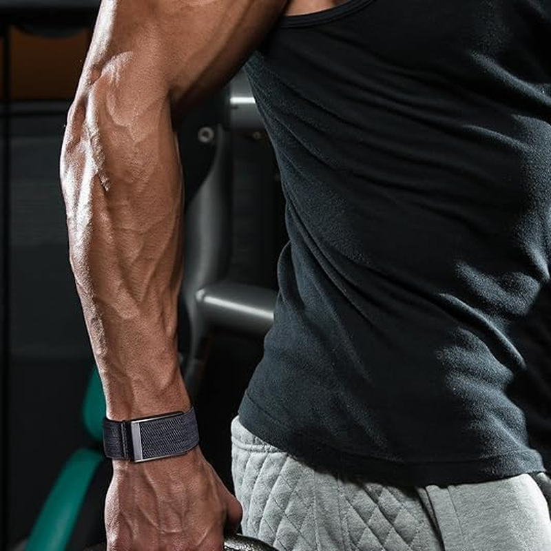 Sport Band for Whoop 5.0: Nylon Sport Band Compatible with Whoop 5.0 for Fitness Lovers - Breathable Nylon Adjustable Waterproof Soft Wristband for Gym (Starlight) - Black image number 7