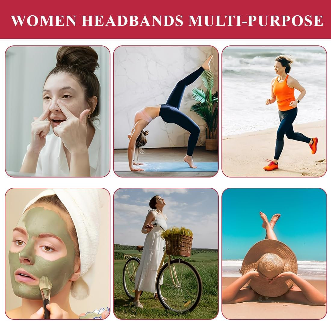 Pack of 4 Women'S Leopard Boho Headband Printed Headbands Knot Twisted Elastic Head Wrap Hair Accessories for Girls for Running Yoga Fitness