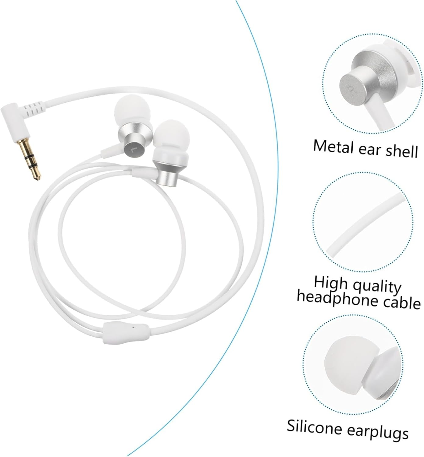 Tofficu Vr Glasses Headphones Practical In-Ear Earbuds Headphones Compatible for Oculus Vr Glasses Use Gaming image number 3