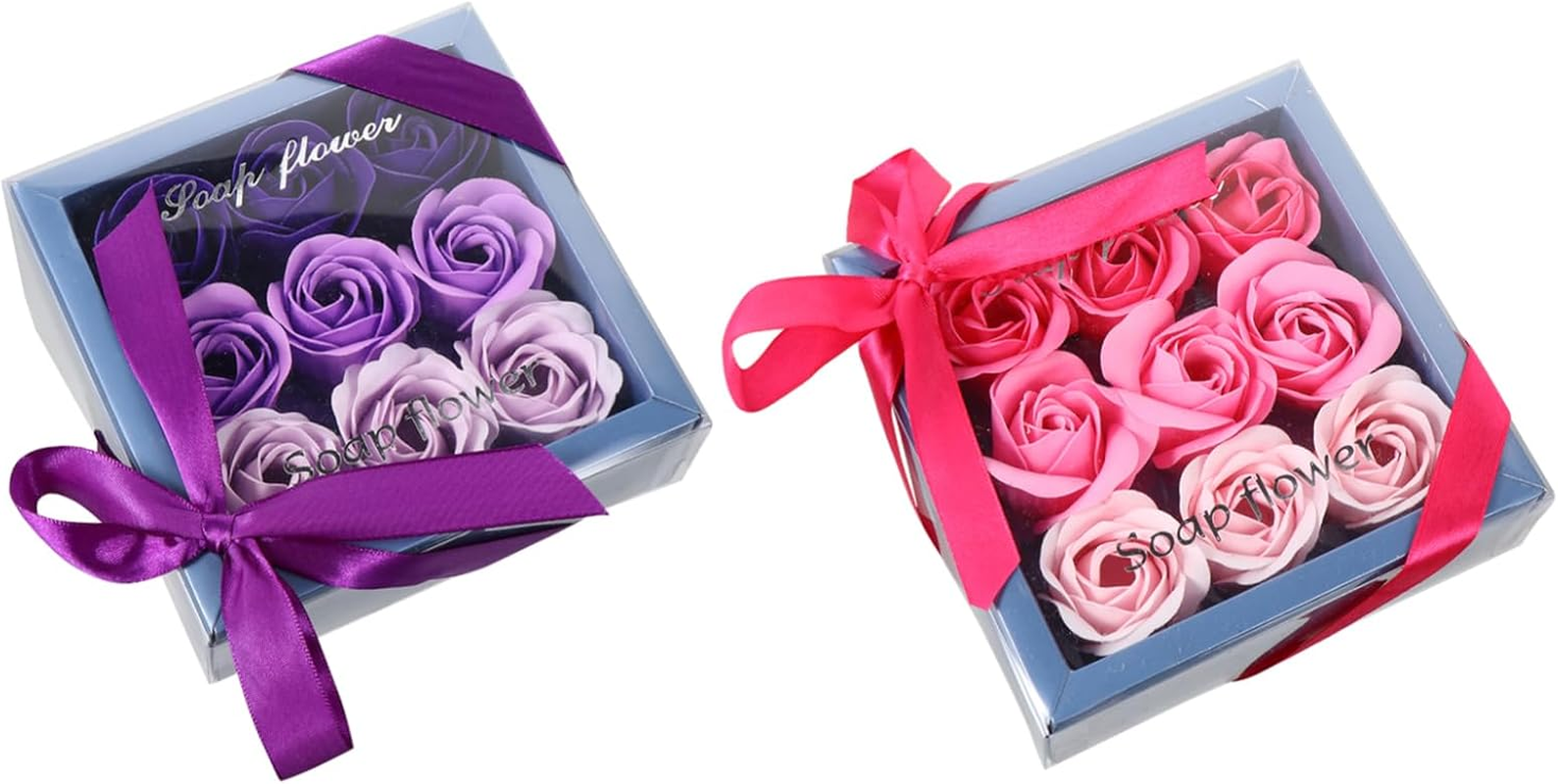 OKUMEYR Gradient Rose Box Flower Bouquet Handmade Rose Soap Bouquet Decorative Present image number 5