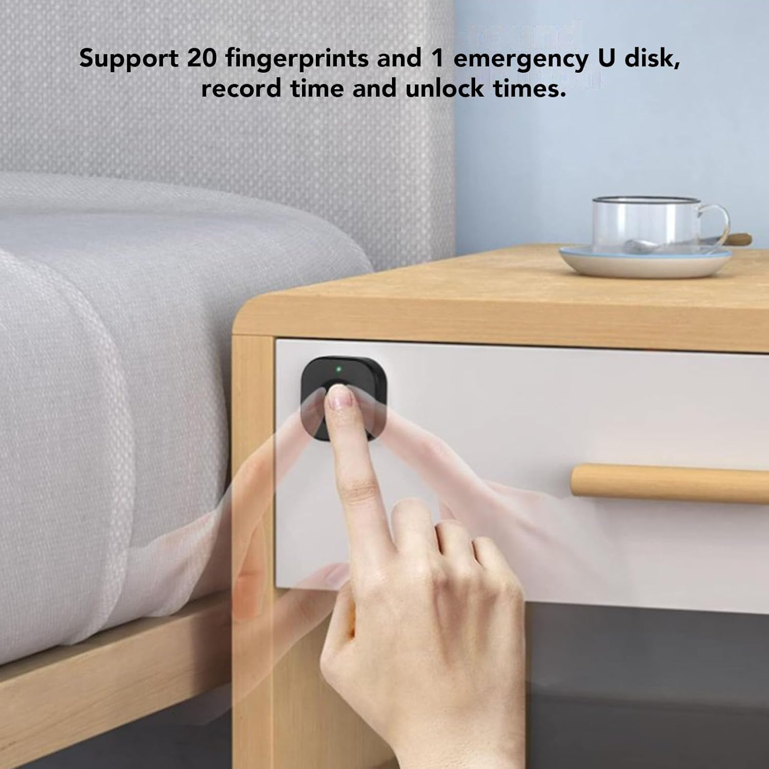Fingerprint Cabinet Lock - APP Control Semiconductor Biometric Lock with Multiple Unlocking Methods, Locker Lock for Home and Office image number 4