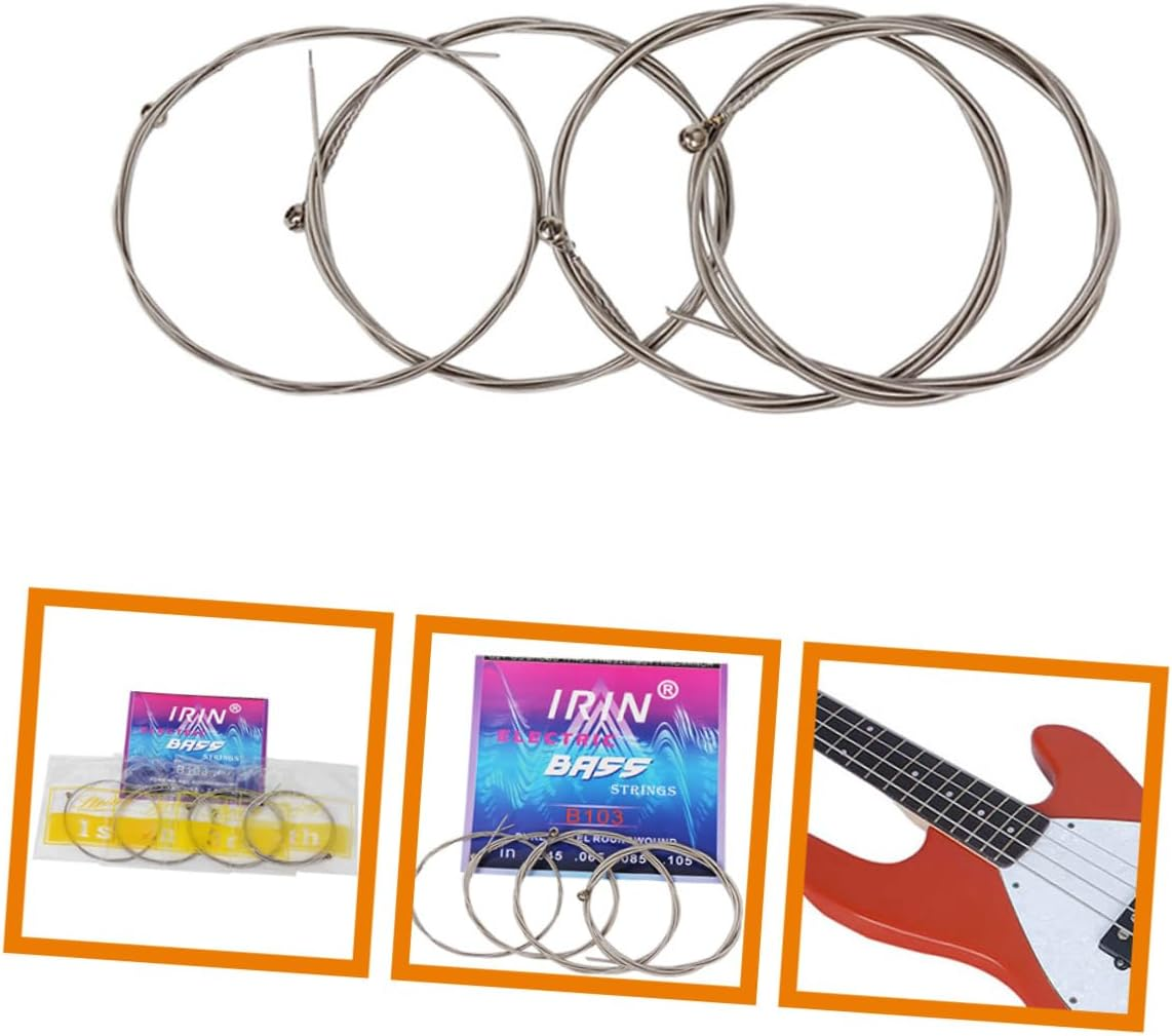 SUPVOX Electric Bass Strings 4Pcs Hex Steel Core Coated Copper Alloy Bass Guitar Strings with Universal Fit Replacement Accessories image number 2